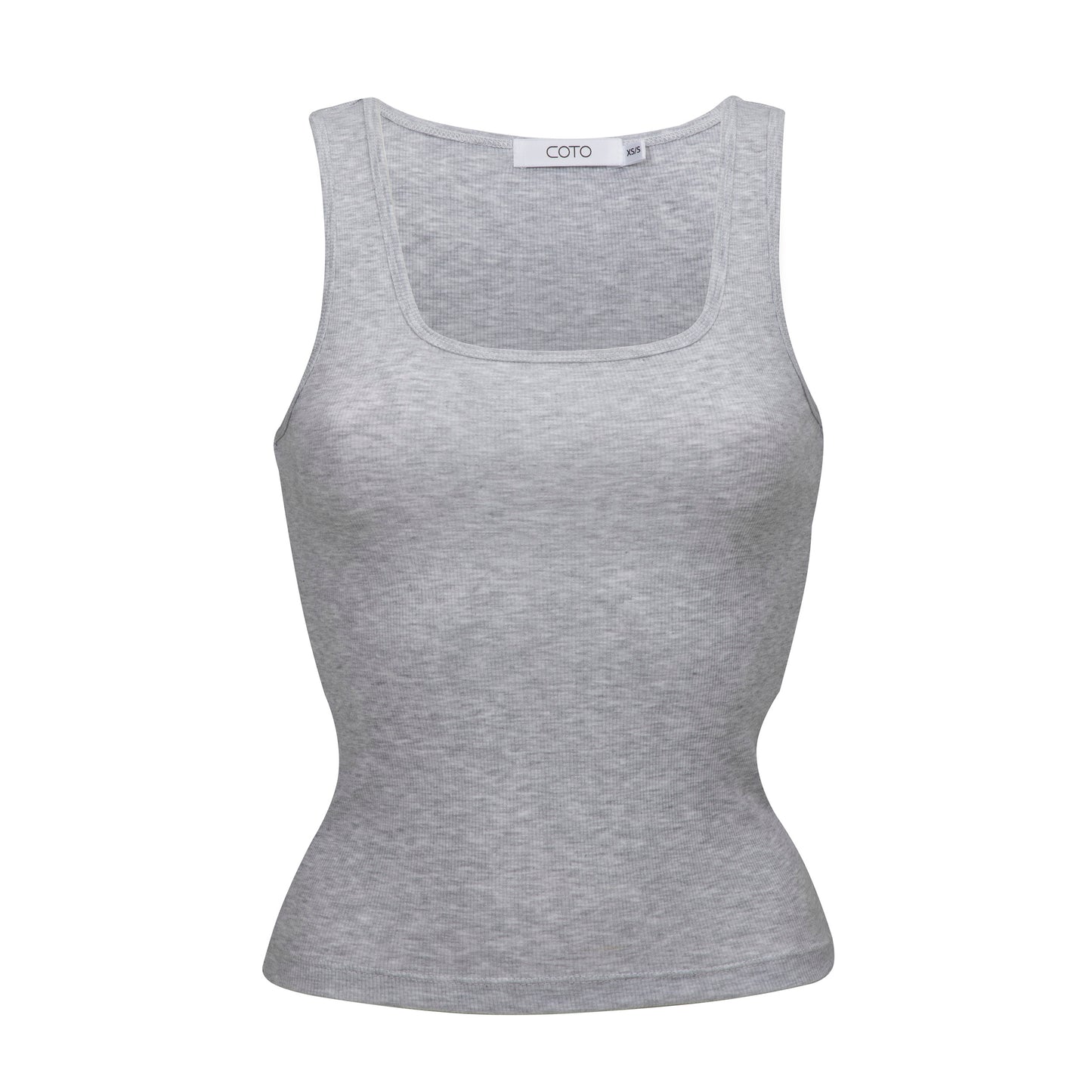 SQUARE NECK TANK RIB 027 GREY