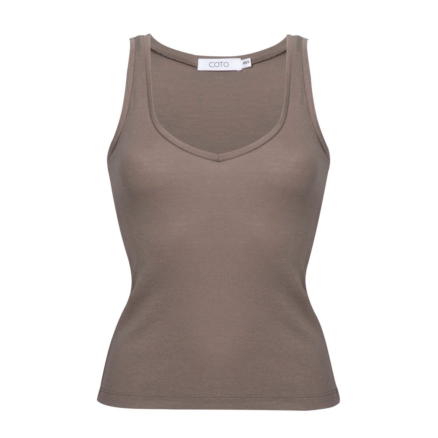 BASIC V-NECK TANK 030 MOCHA