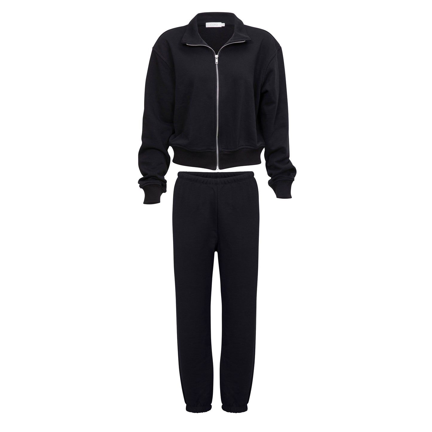 ZIP POLO SWEATSHIRT 050 BLACK