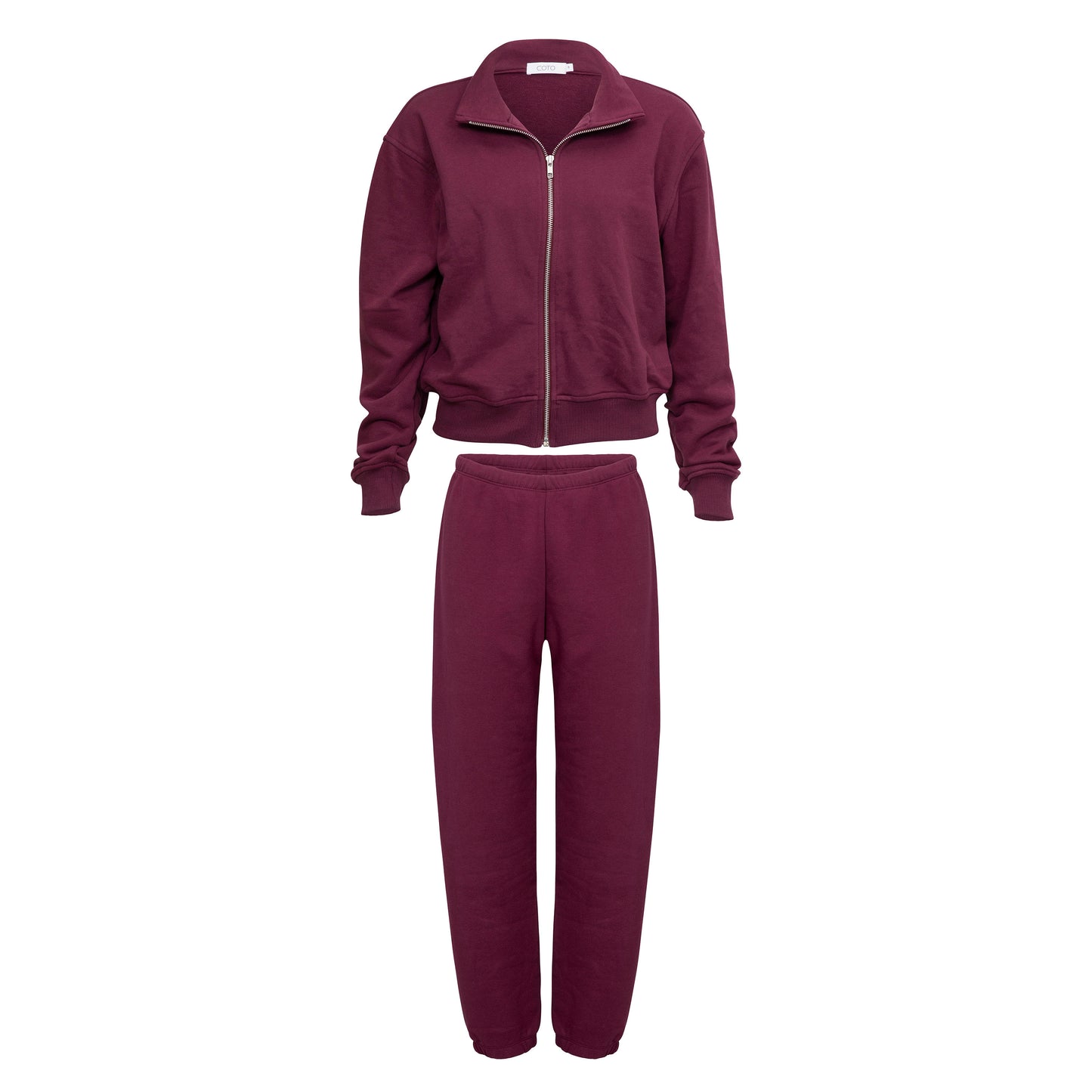 ZIP POLO SWEATSHIRT 050 PLUM - PRE ORDER