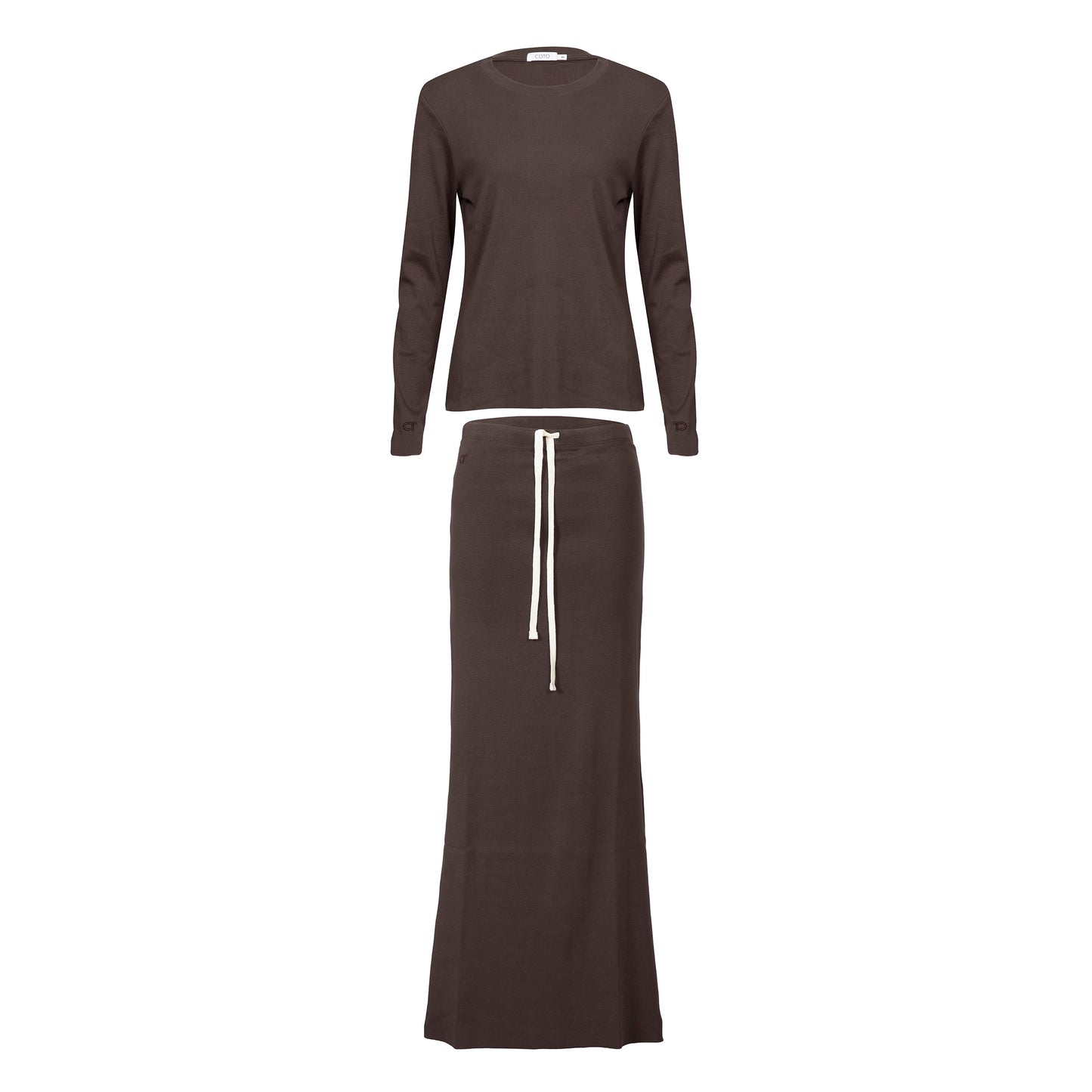 SLIM COTTON SKIRT 020 COCOA
