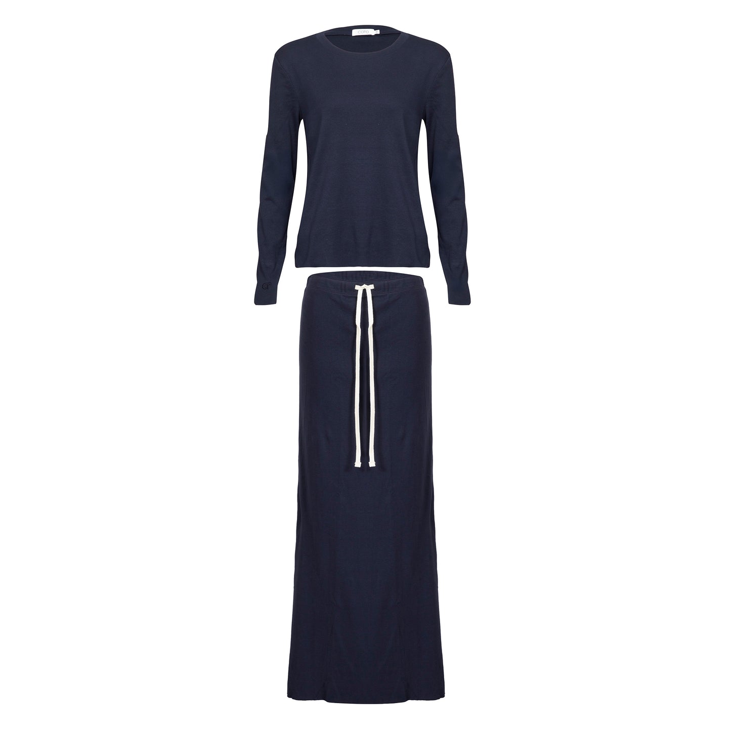 SLIM COTTON SKIRT 020 NAVY