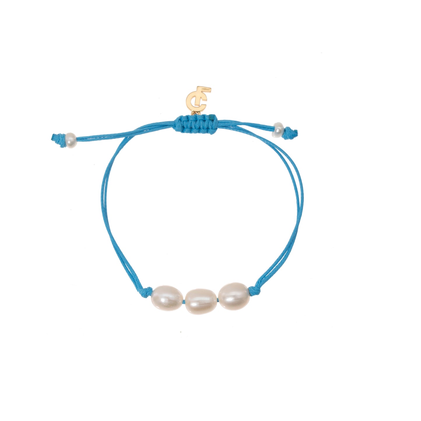 BLUE 3 PEARLS BRACELET