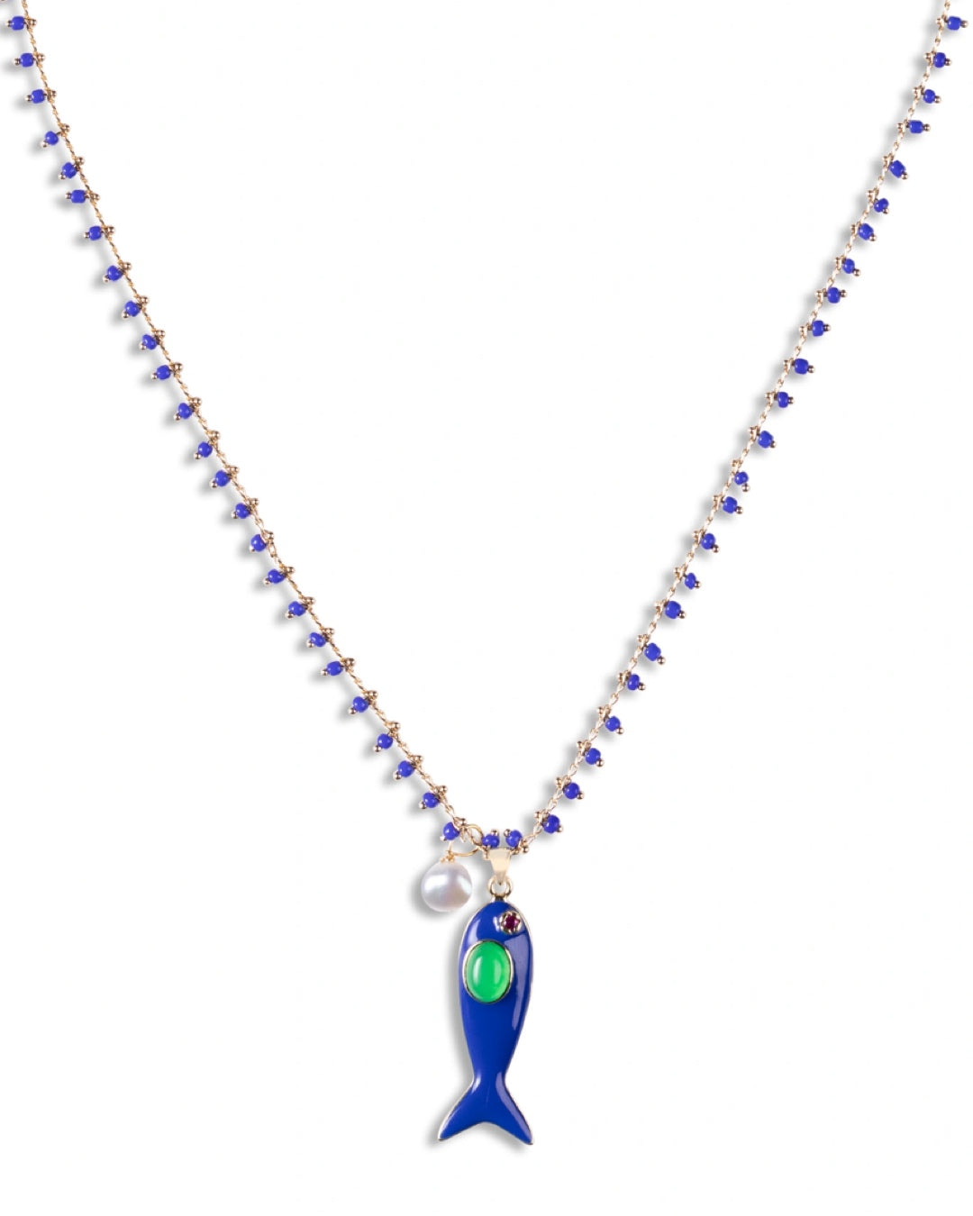 DEEP BLUE FISH NECKLACE