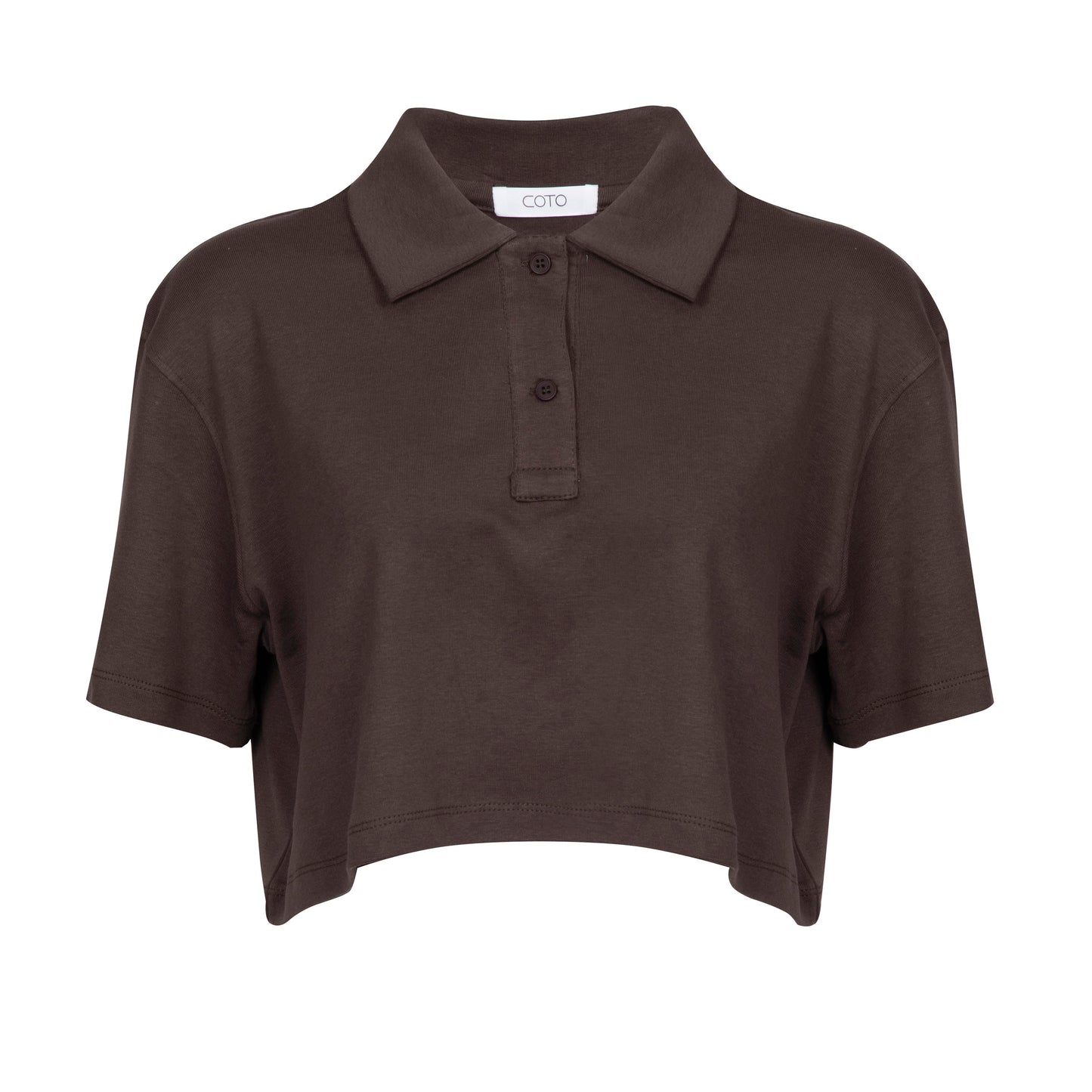 CROP POLO T-SHIRT 022 COCOA