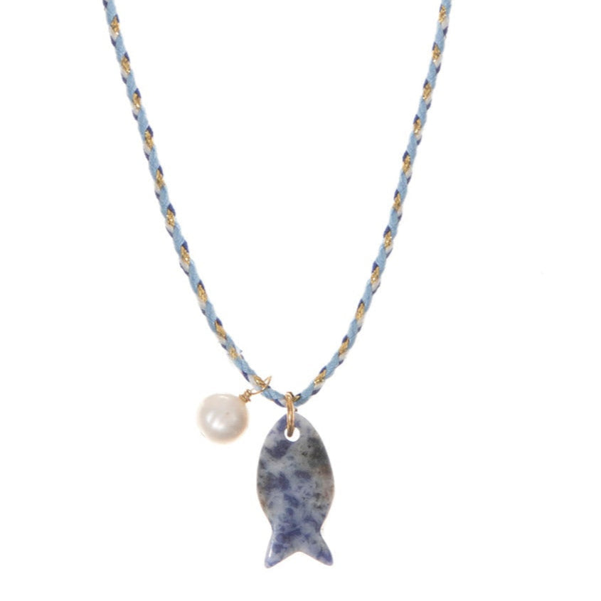 AQUAMARINE FISH NECKLACE