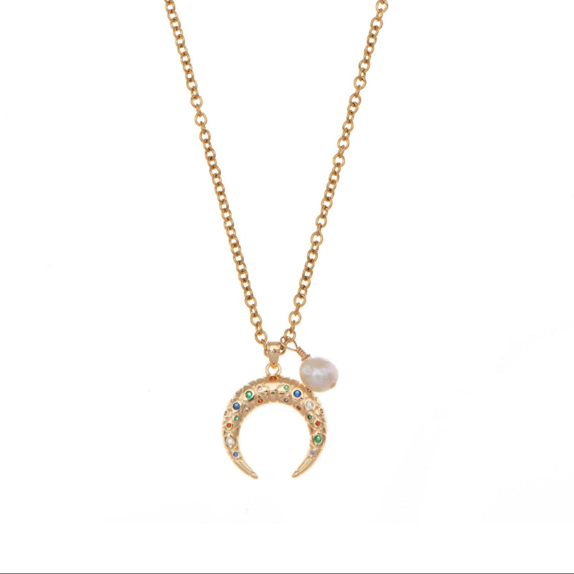 CRESCENT PEARL NECKLACE