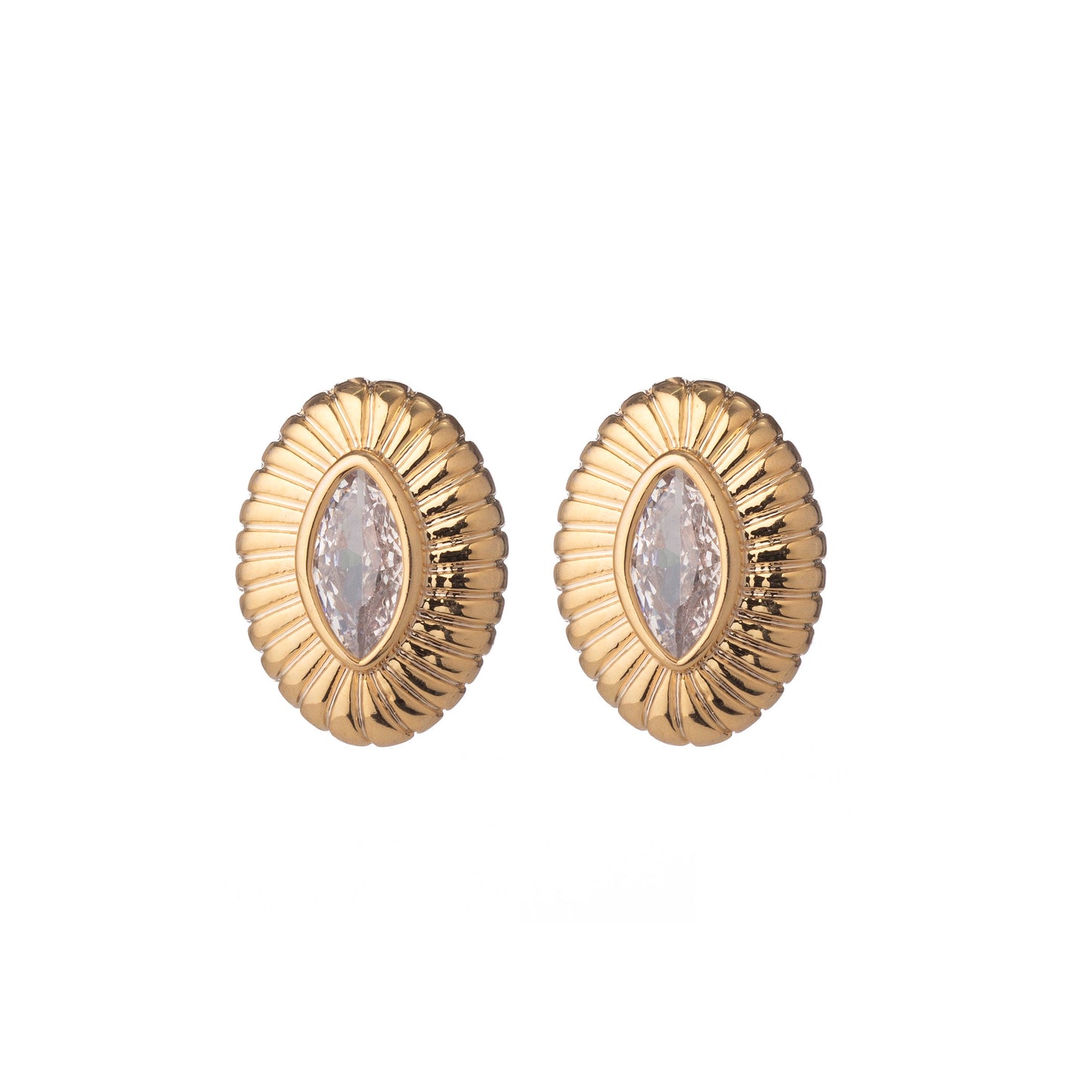 GOLD MARQUISE EARRINGS
