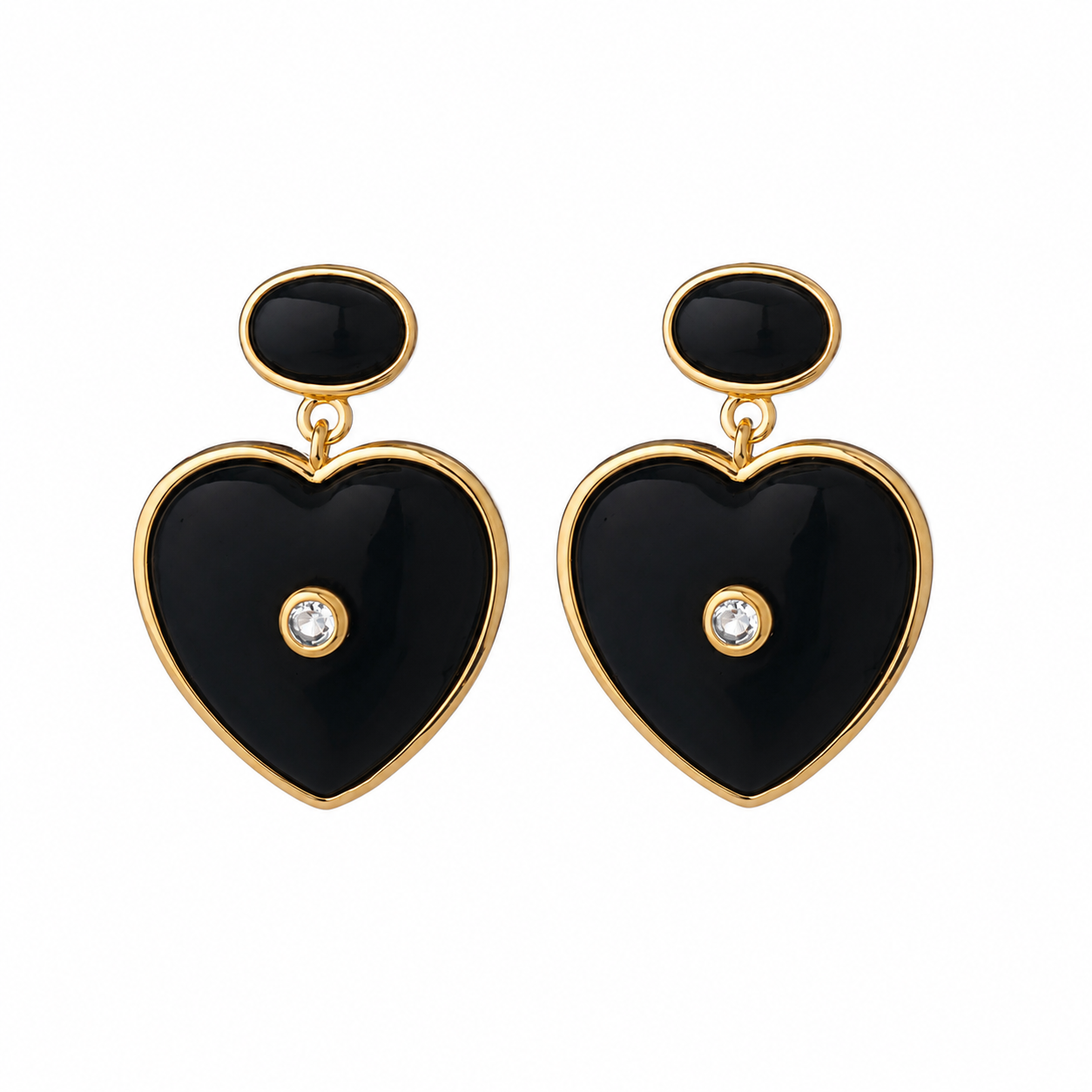 BLACK BELLA HEART EARRINGS