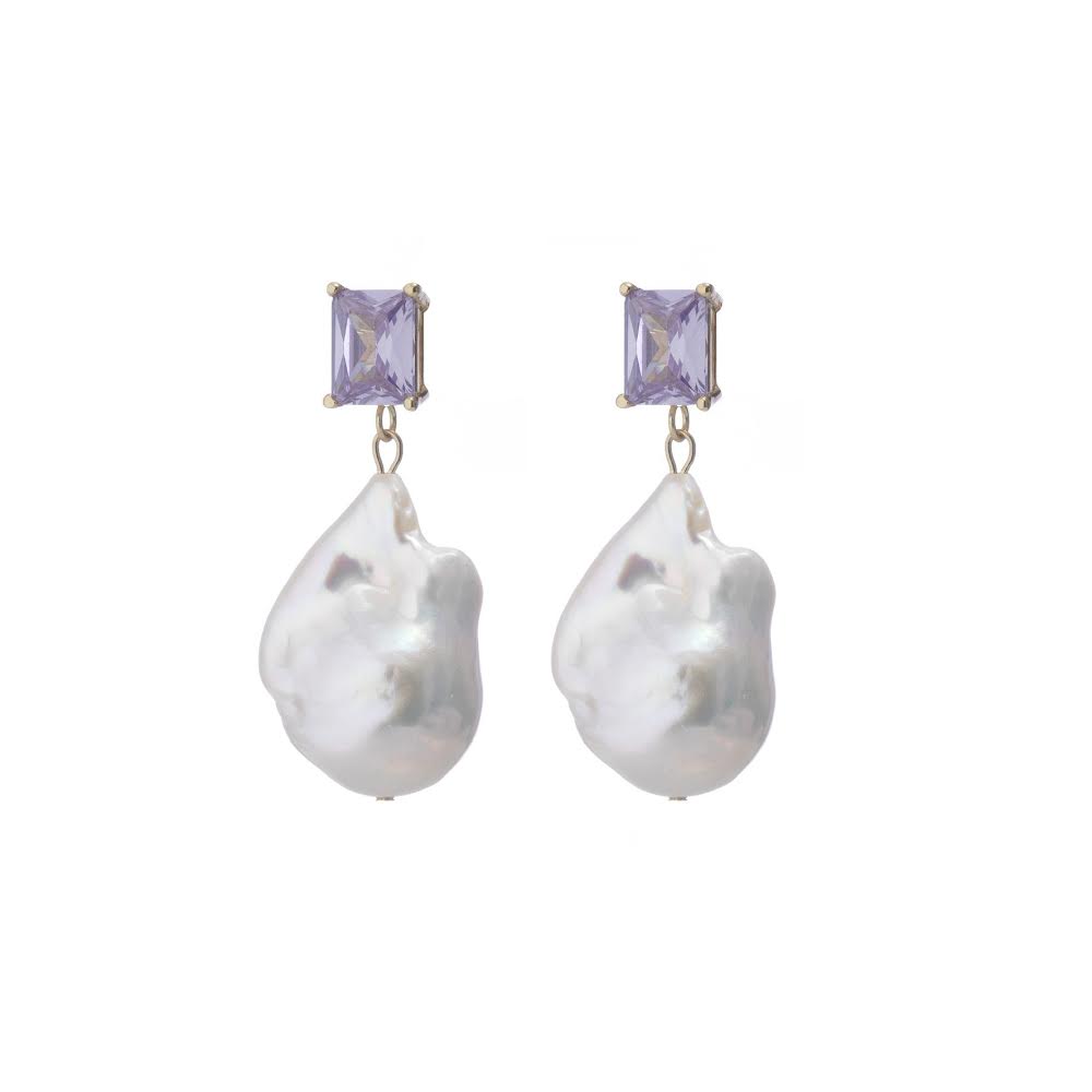PURPLE STONE NUNA EARRINGS