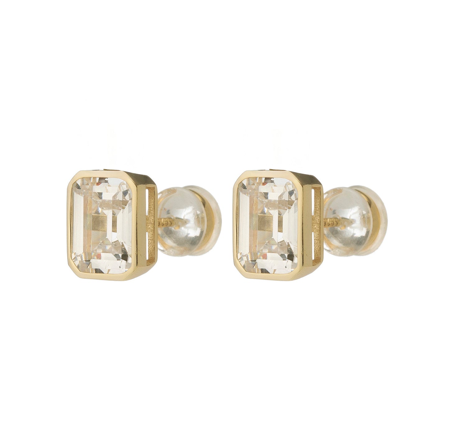 SOLITAIRE EMERALD CUT EARRINGS