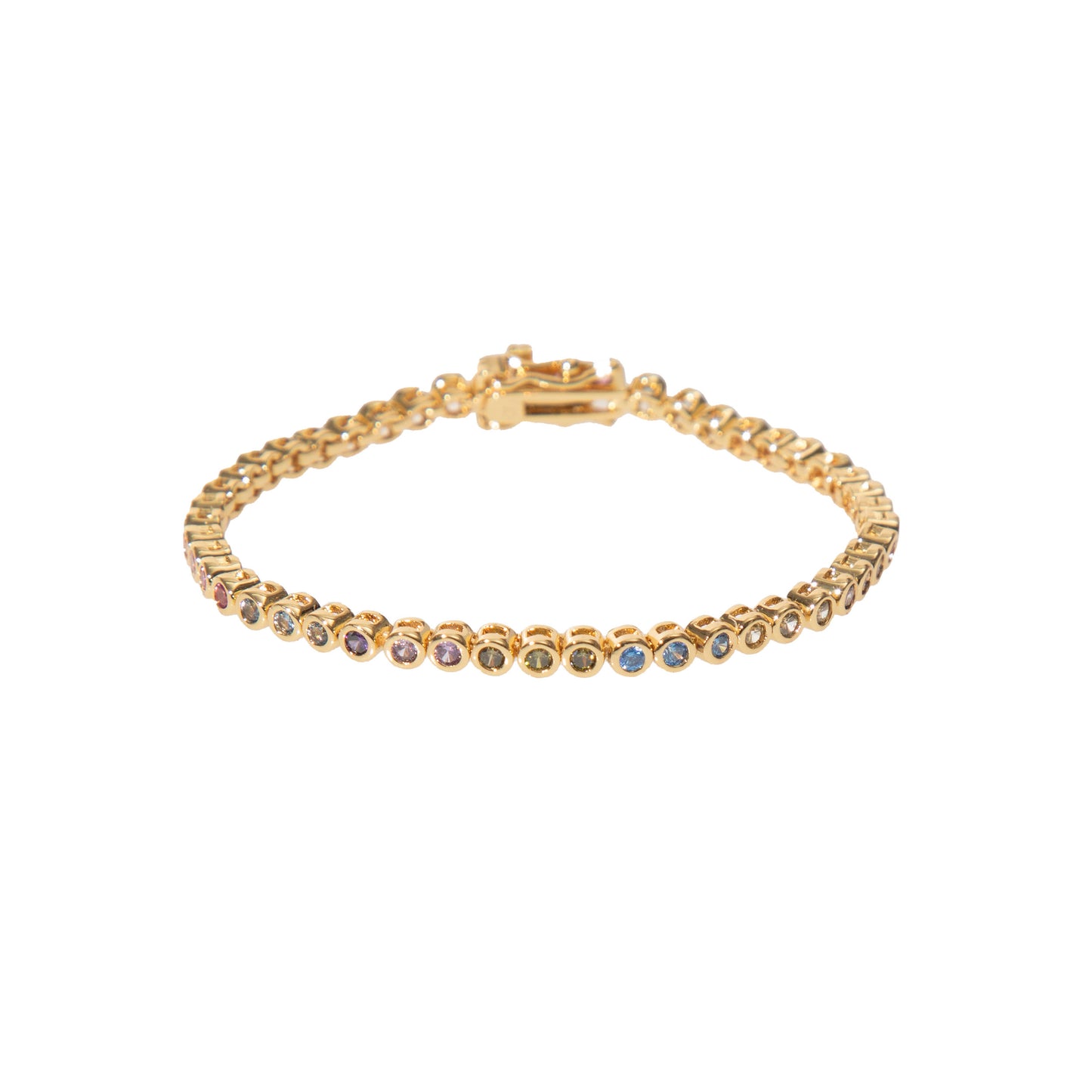 GOLD RAINBOW TENNIS BRACELET