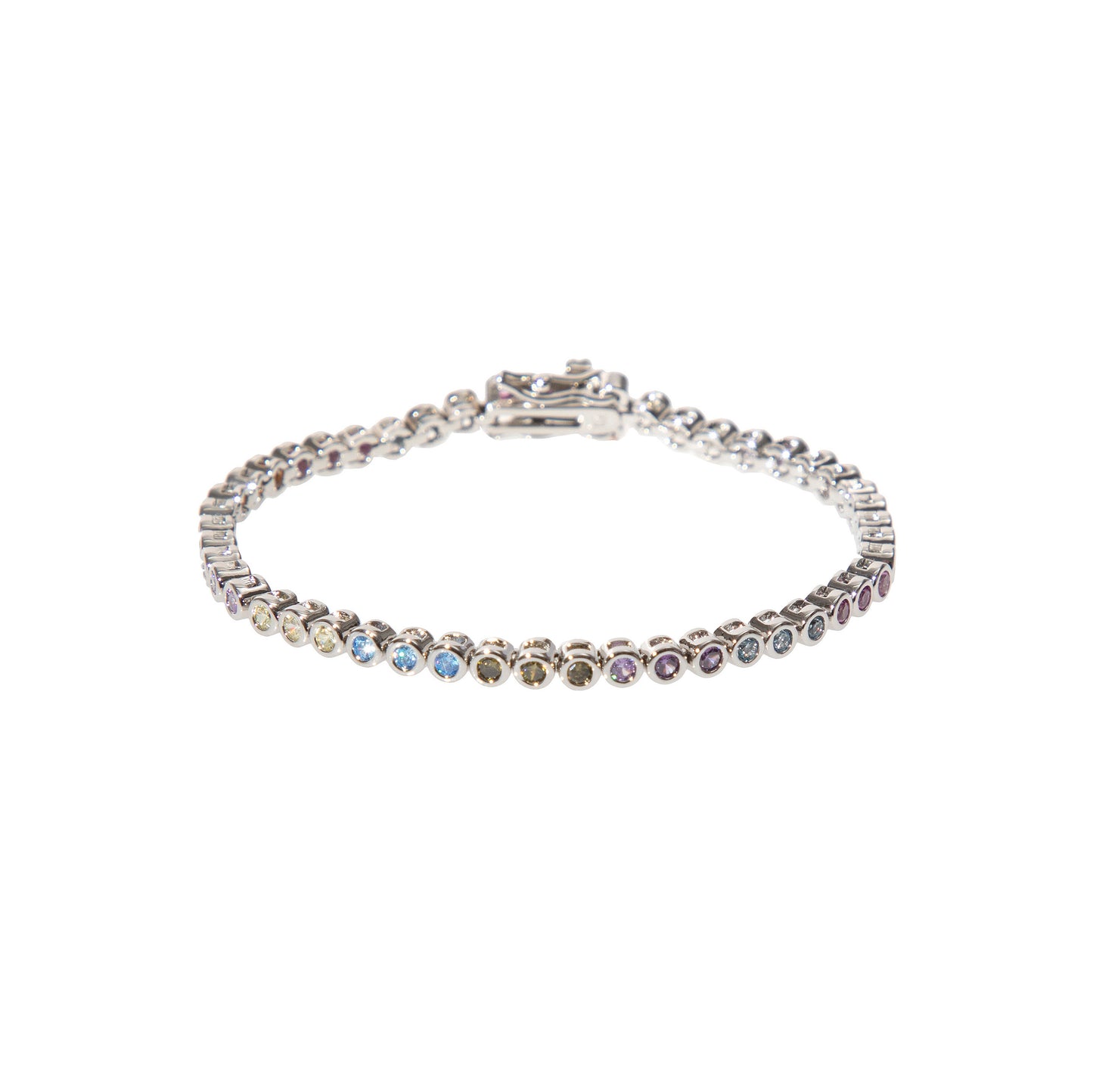 SILVER RAINBOW TENNIS BRACELET