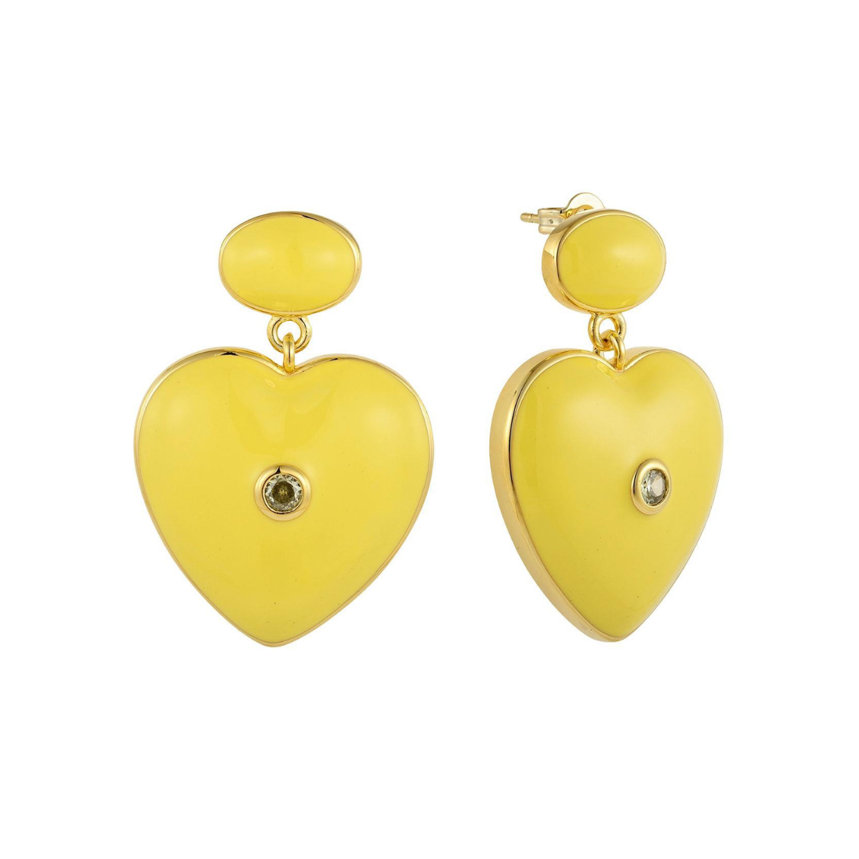 BABY YELLOW BELLA HEART EARRINGS