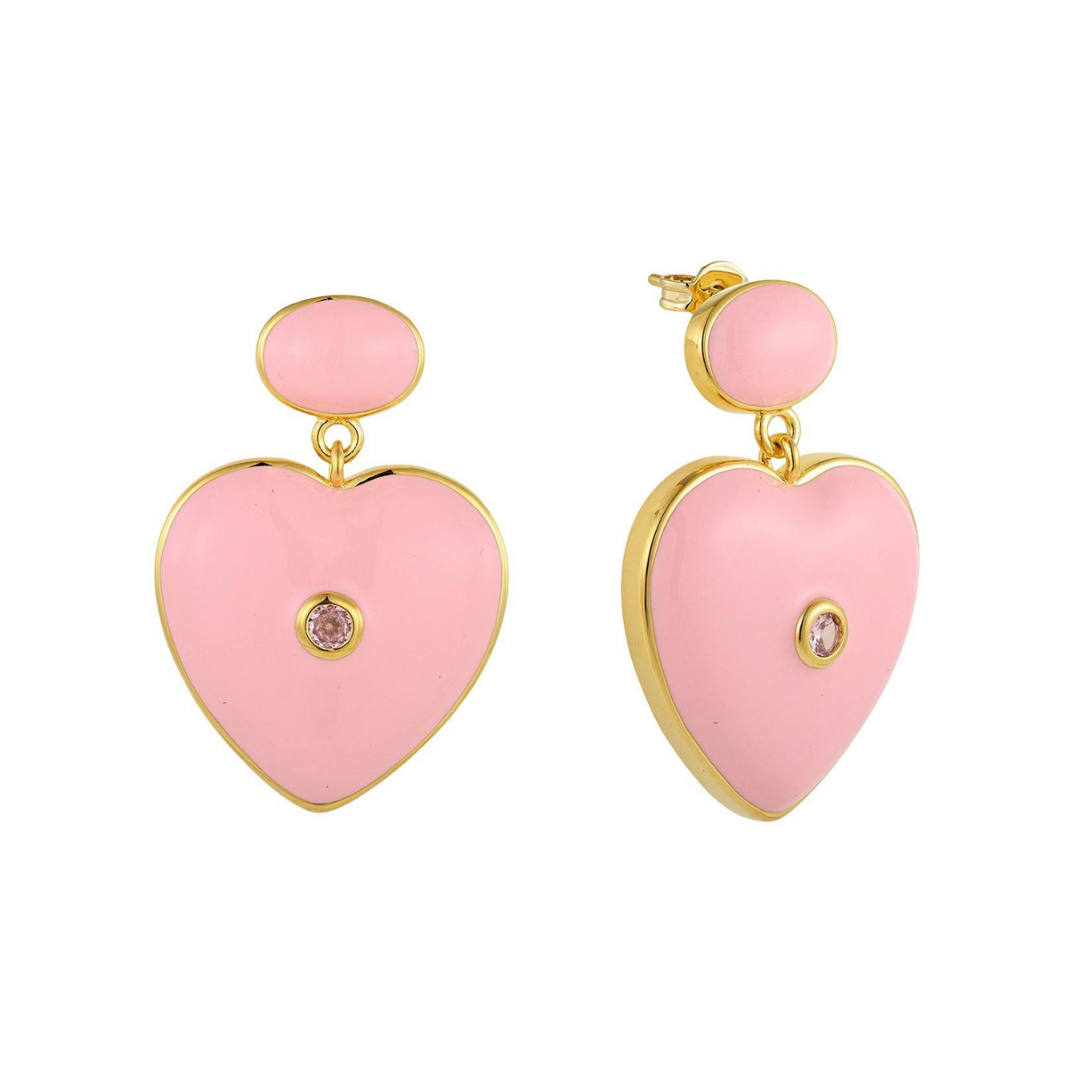 BABY PINK BELLA HEART EARRINGS