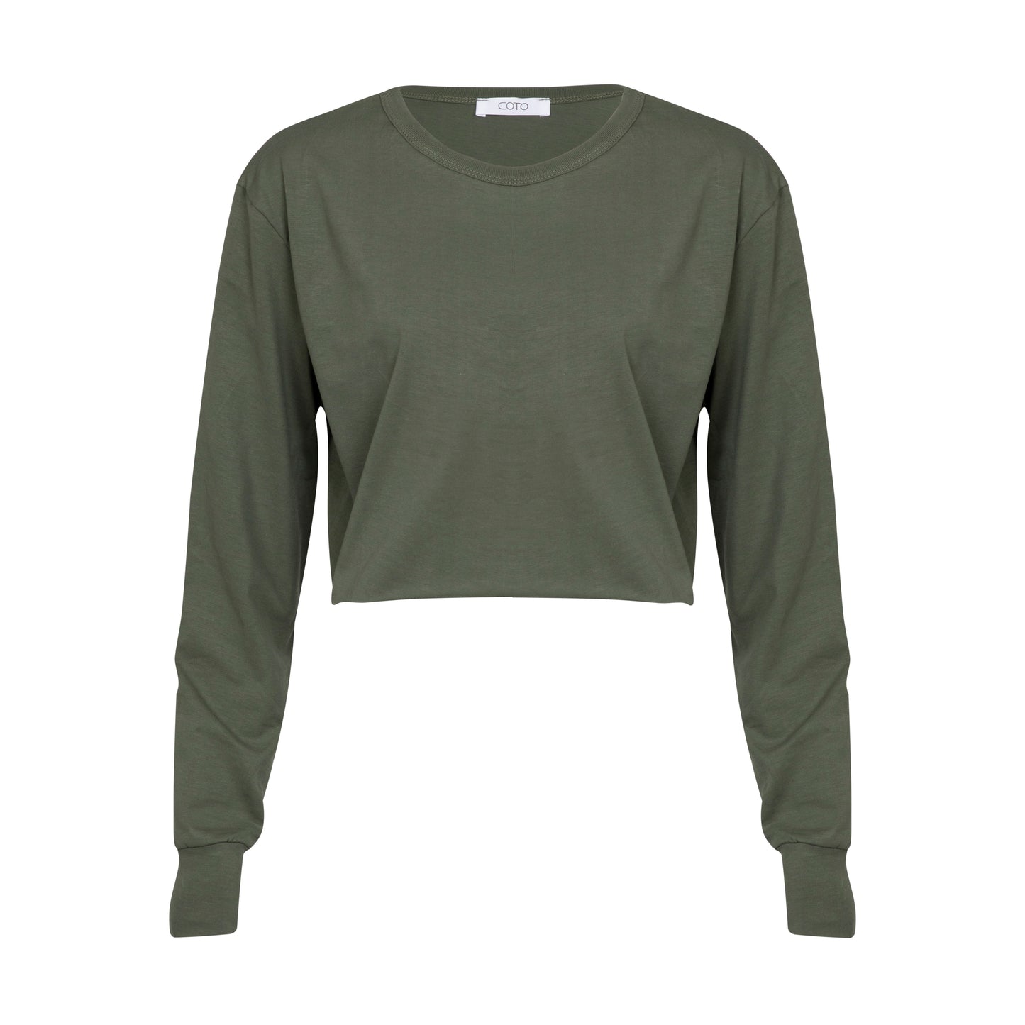 CROP TOP LONG SLEEVE 014 OLIVE