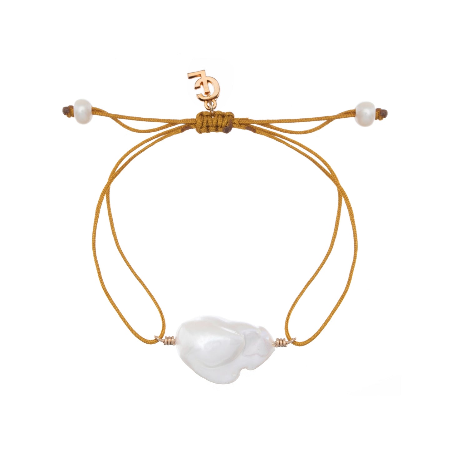 MUSTARD AGAM AQUA PEARL OPEN BRACELET