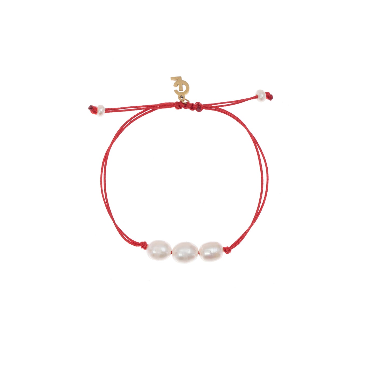 RED 3 PEARLS BRACELET
