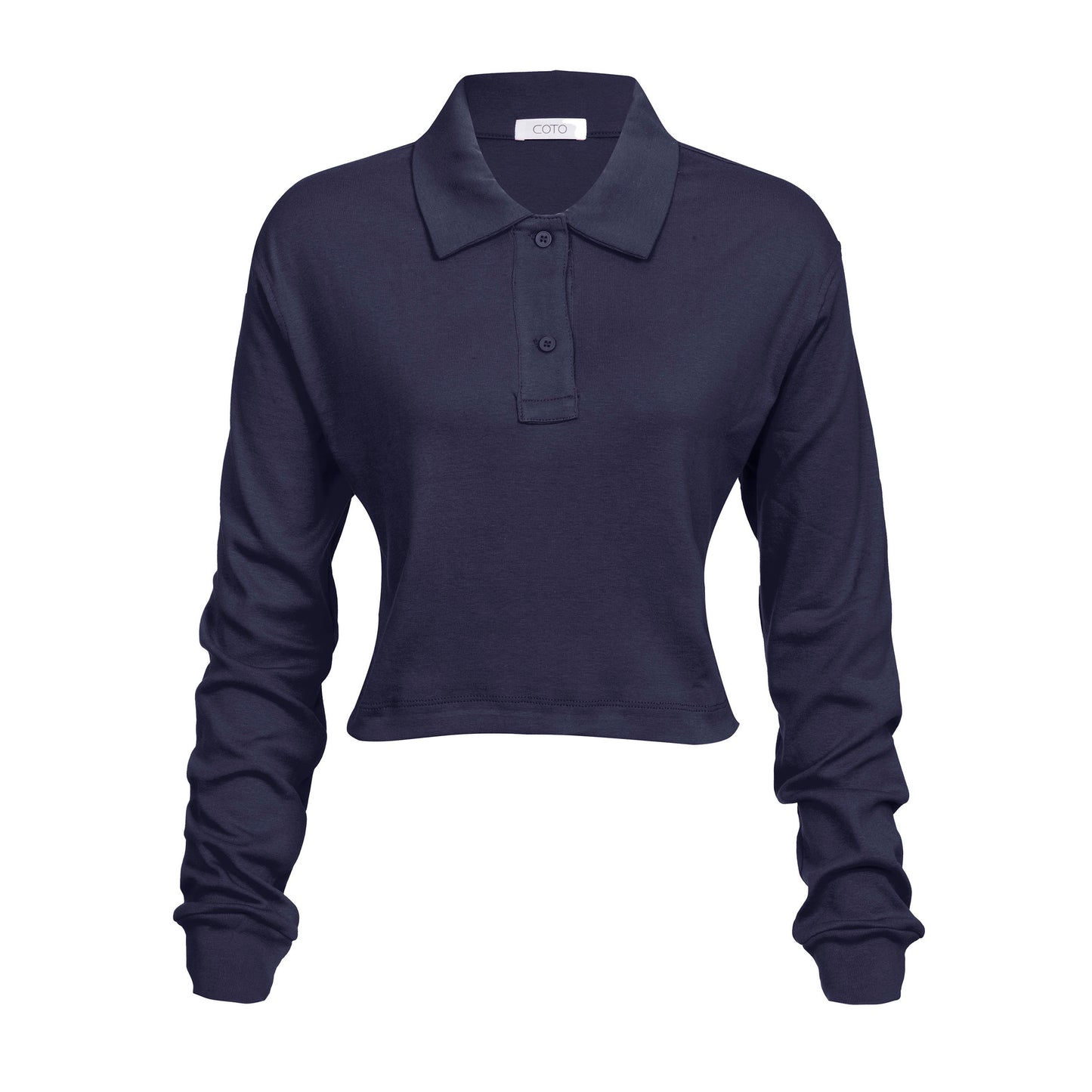 CROP POLO LONG SLEEVE 020 NAVY