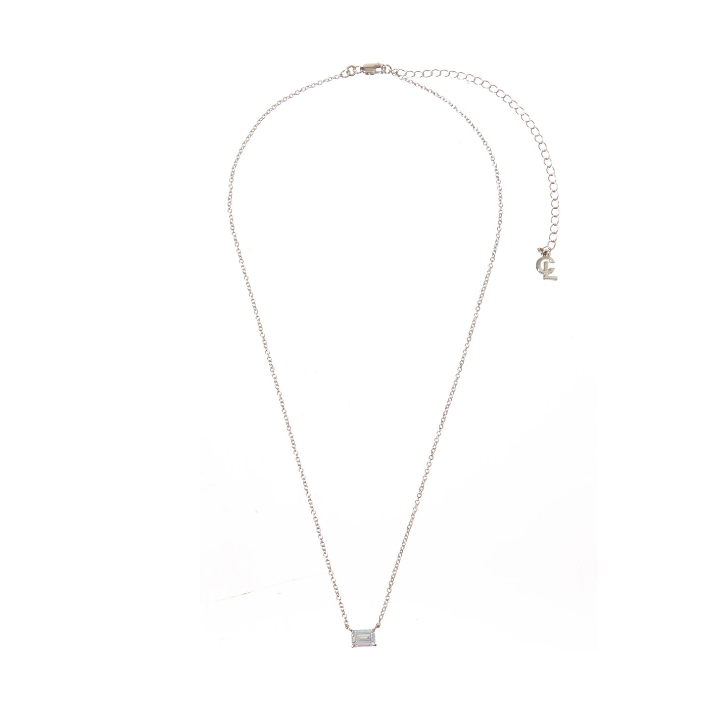 PETITE EMERALD CUT SOLITAIRE NECKLACE