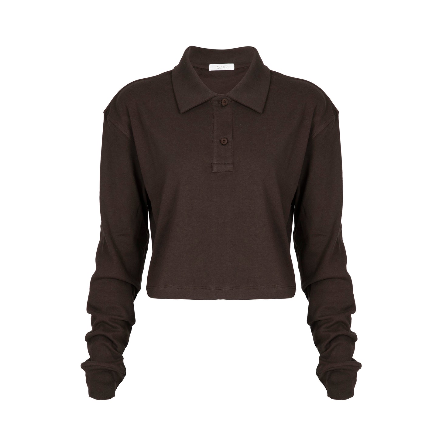 CROP POLO LONG SLEEVE 020 COCOA