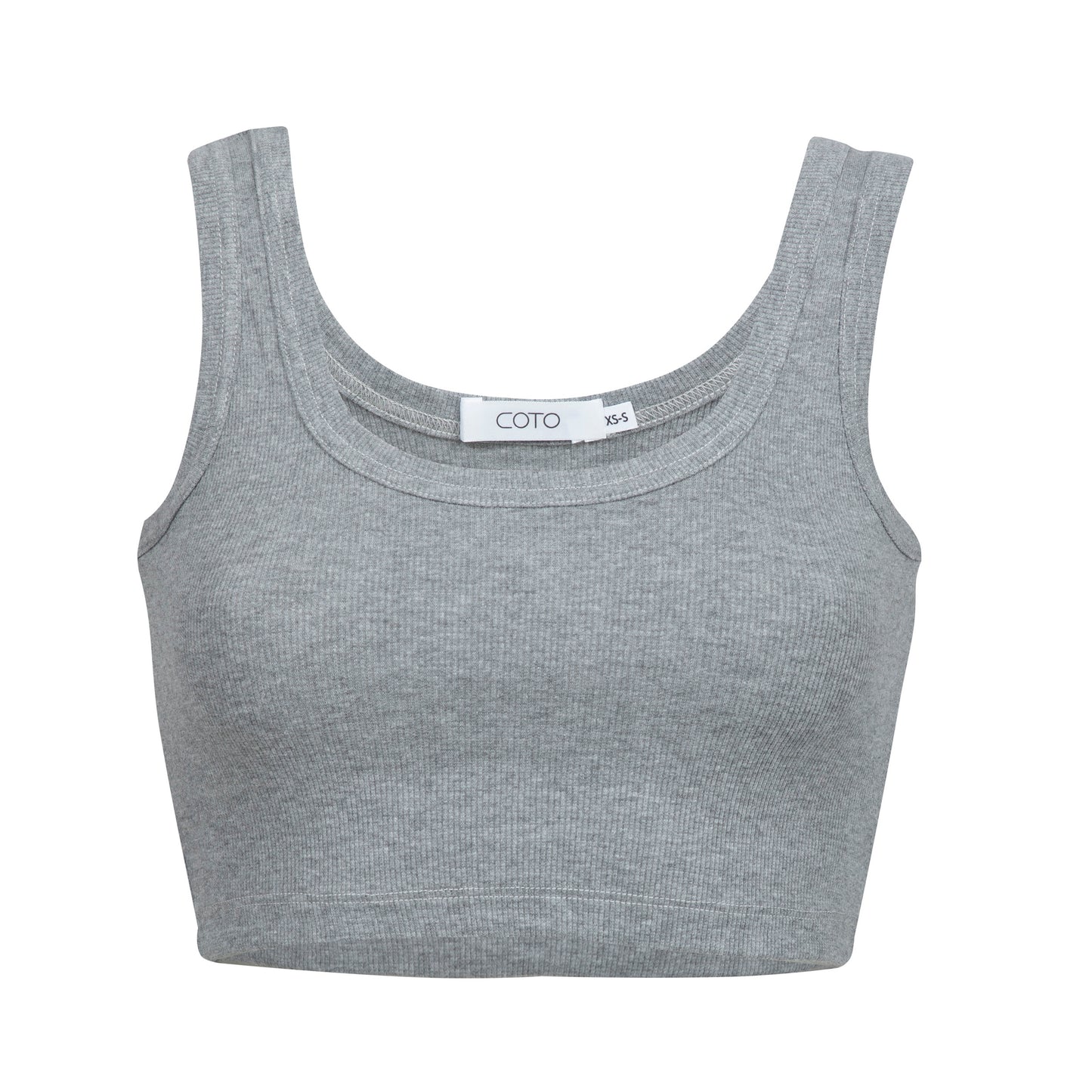 CROPPED TANK RIB 019 GREY