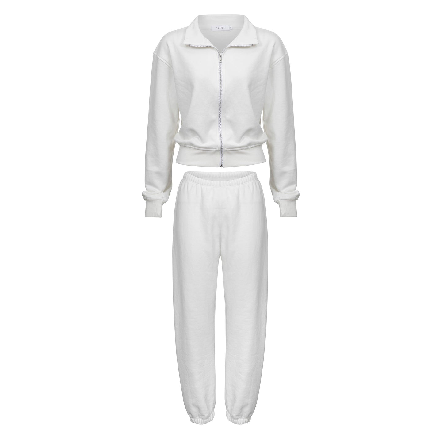 ZIP POLO SWEATSHIRT 050 WHITE - PRE ORDER