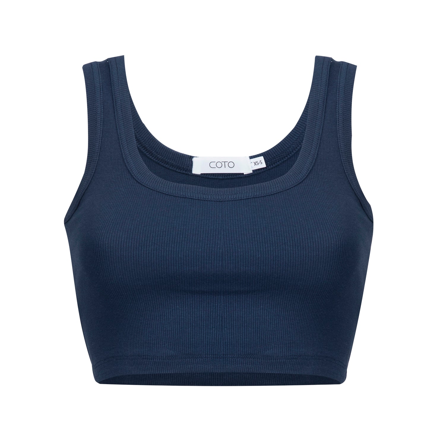 CROPPED TANK RIB 019 BLUE