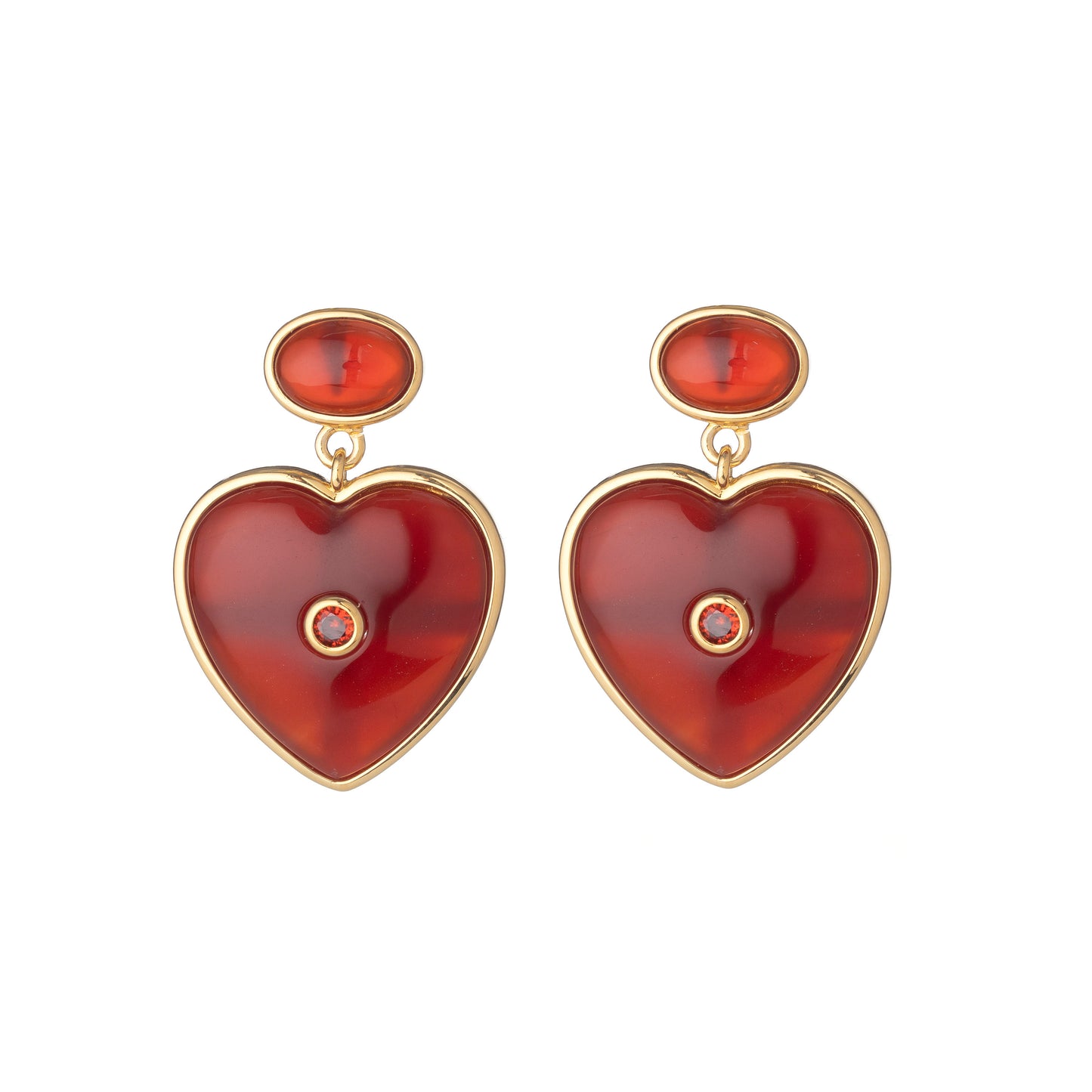 RED BELLA HEART EARRINGS