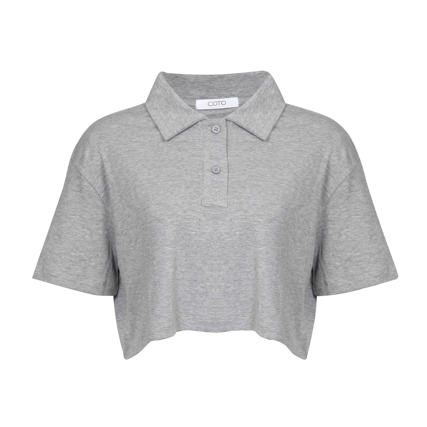 CROP POLO T-SHIRT 022 GREY