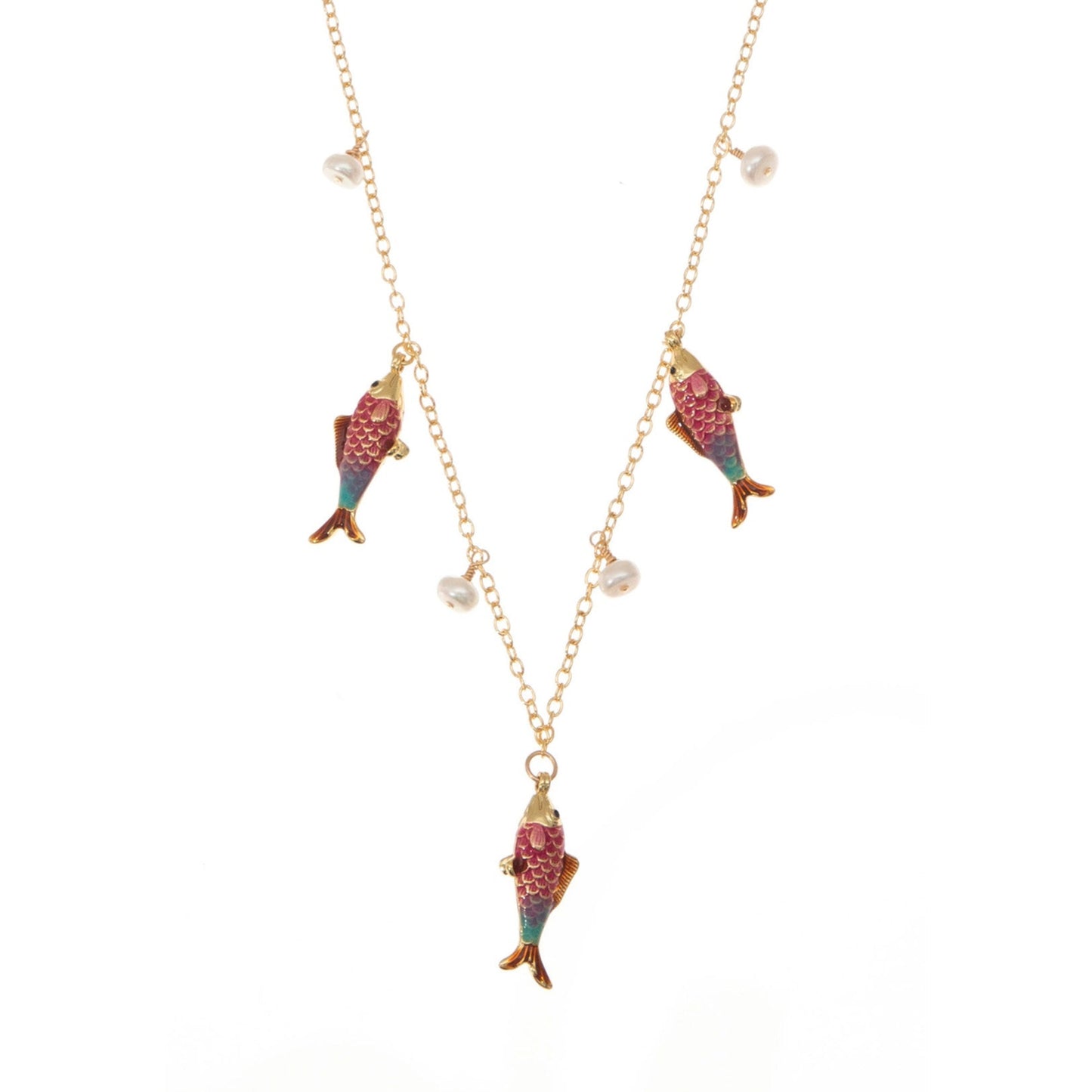 CORAL TIDE FISH NECKLACE