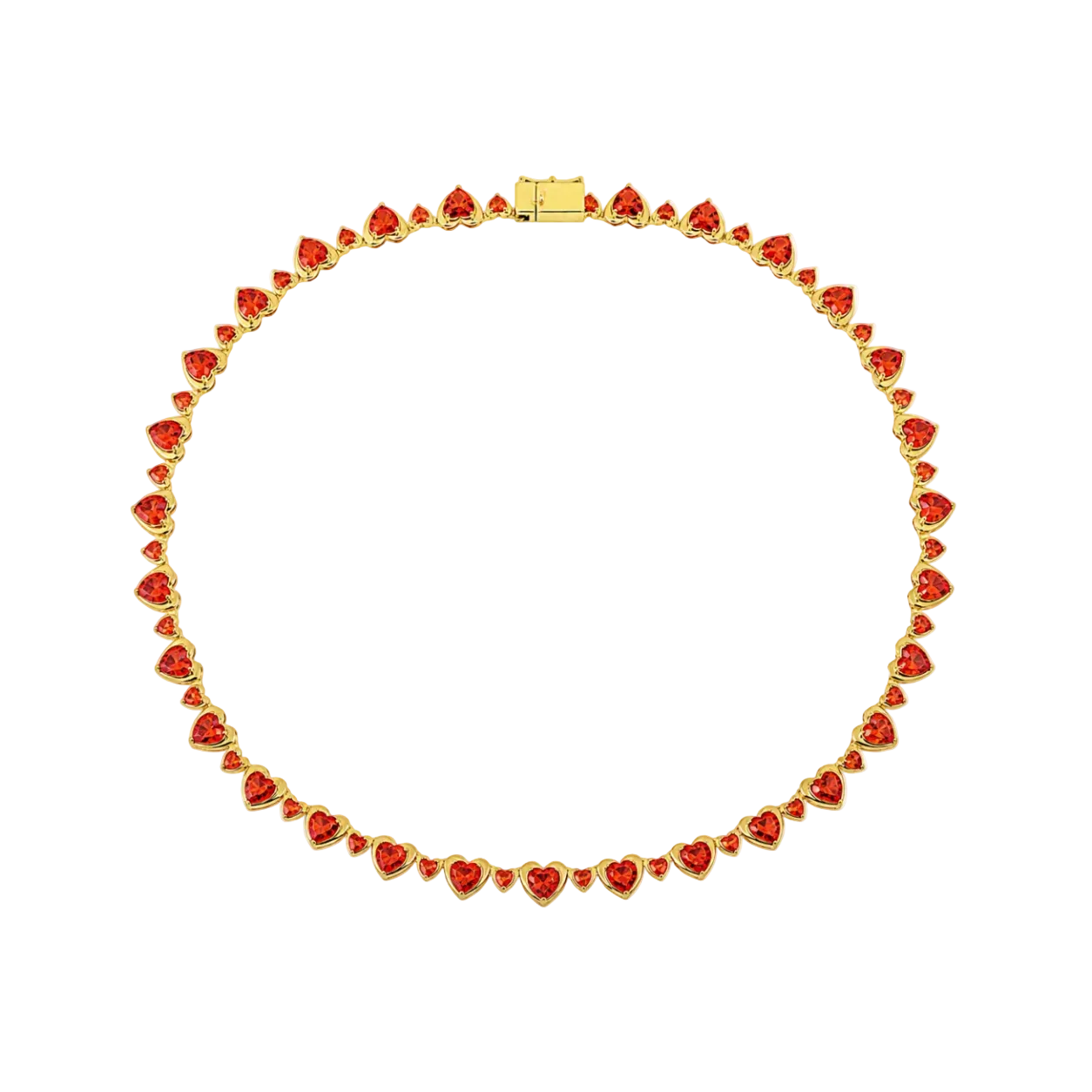 ORANGE CROWN HEARTS TENNIS NECKLACE