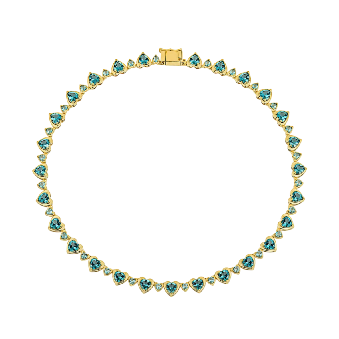 BLUE CROWN HEARTS TENNIS NECKLACE