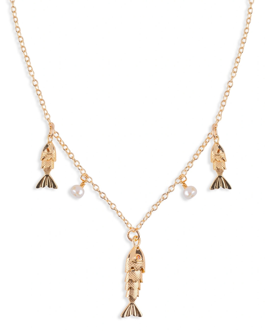 GOLD TIDE FISH NECKLACE