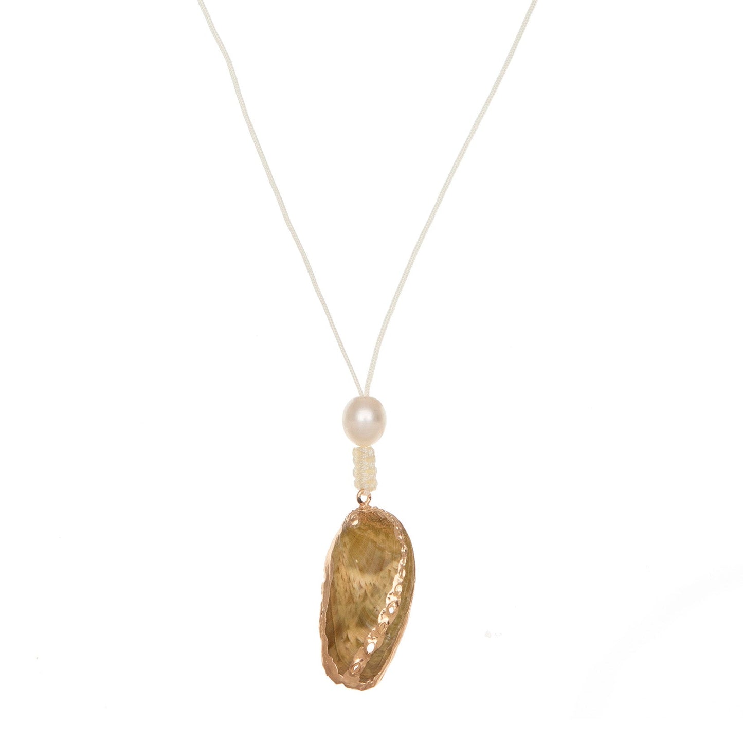 GOLDEN SEASHELL NECKLACE WHITE