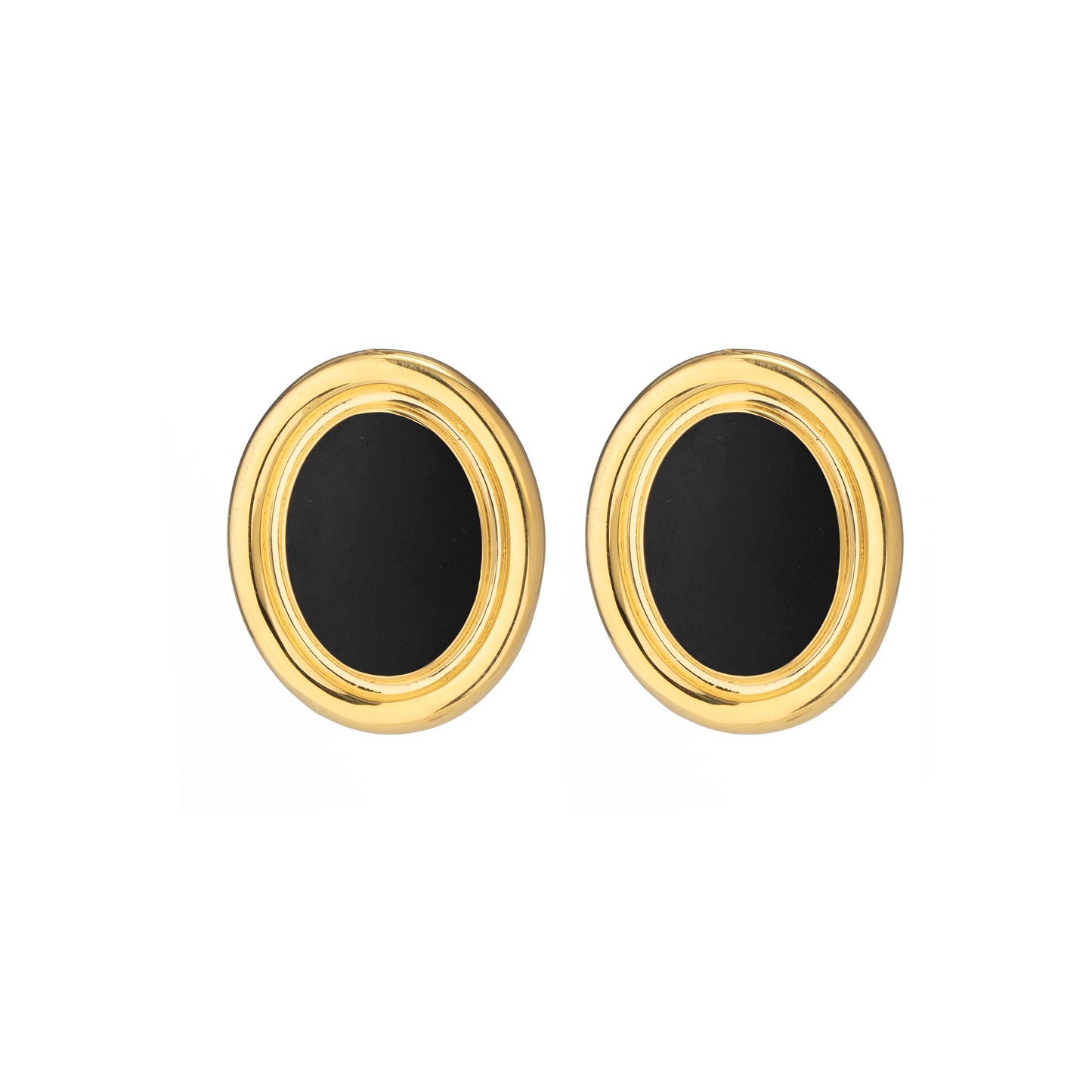 ONYX OVAL EARRINGS