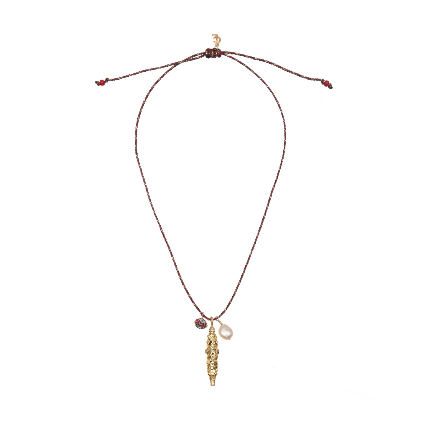 MAROON CHARM FISH NECKLACE