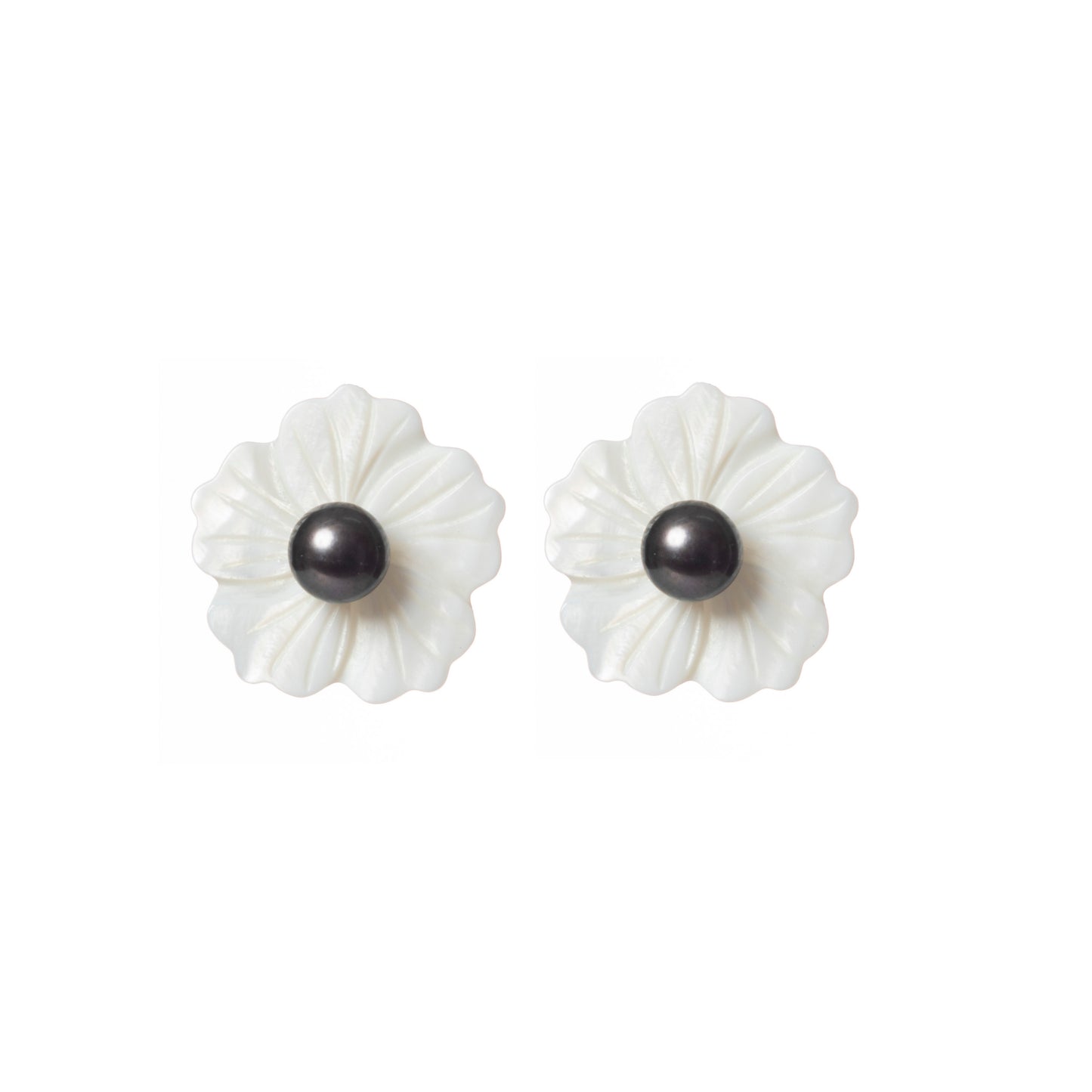 BLACK PEARL FLORA EARRINGS