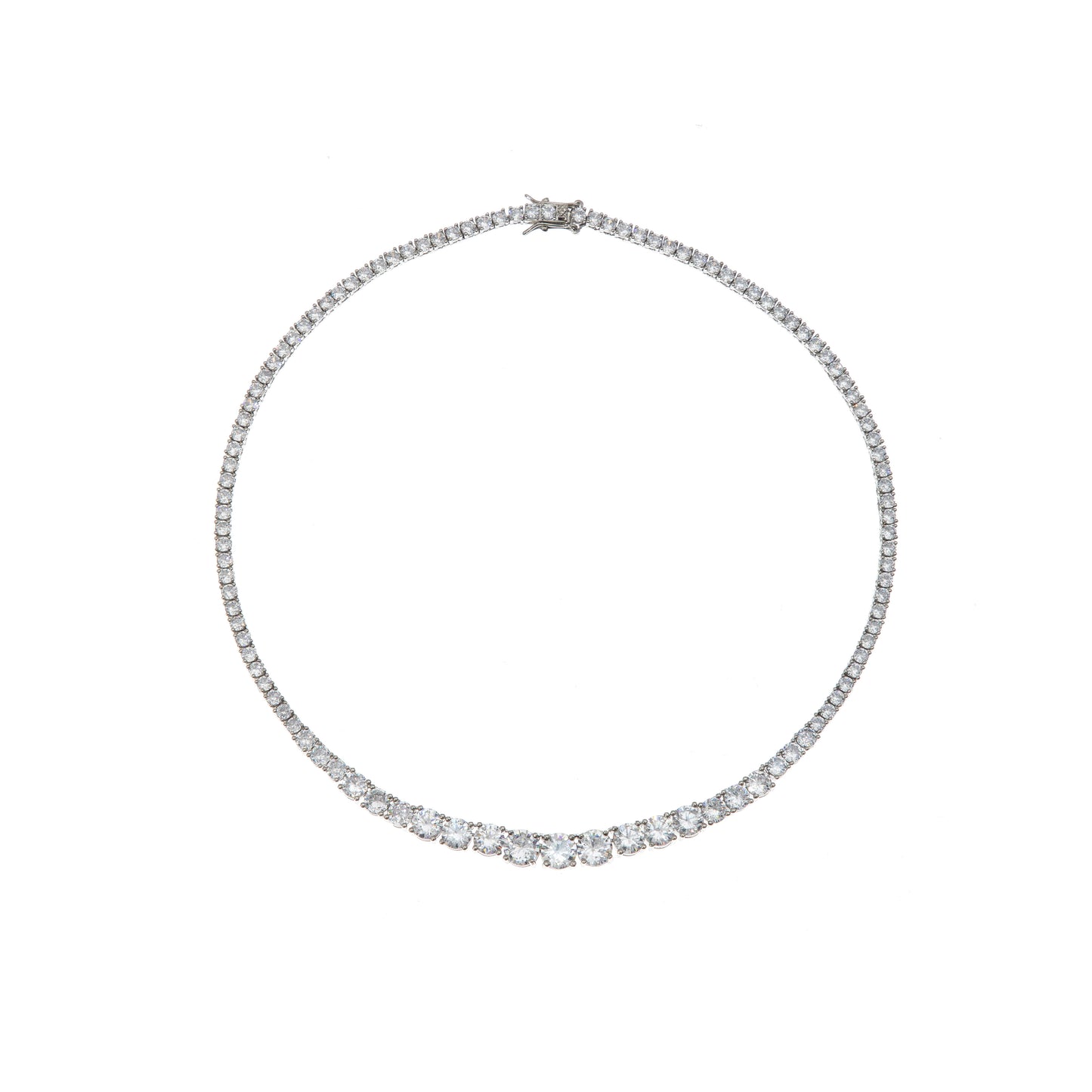 SILVER DEGRADE TENNIS NECKLACE