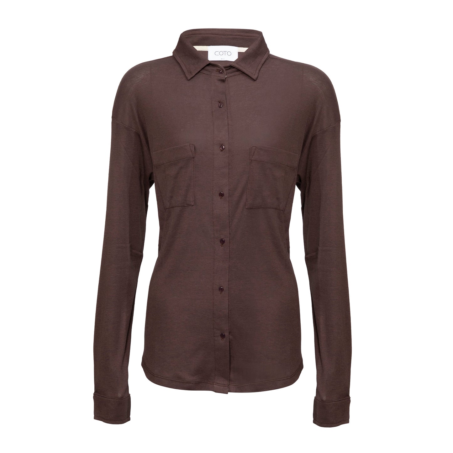 FLOWY BUTTON UP 001 COCOA