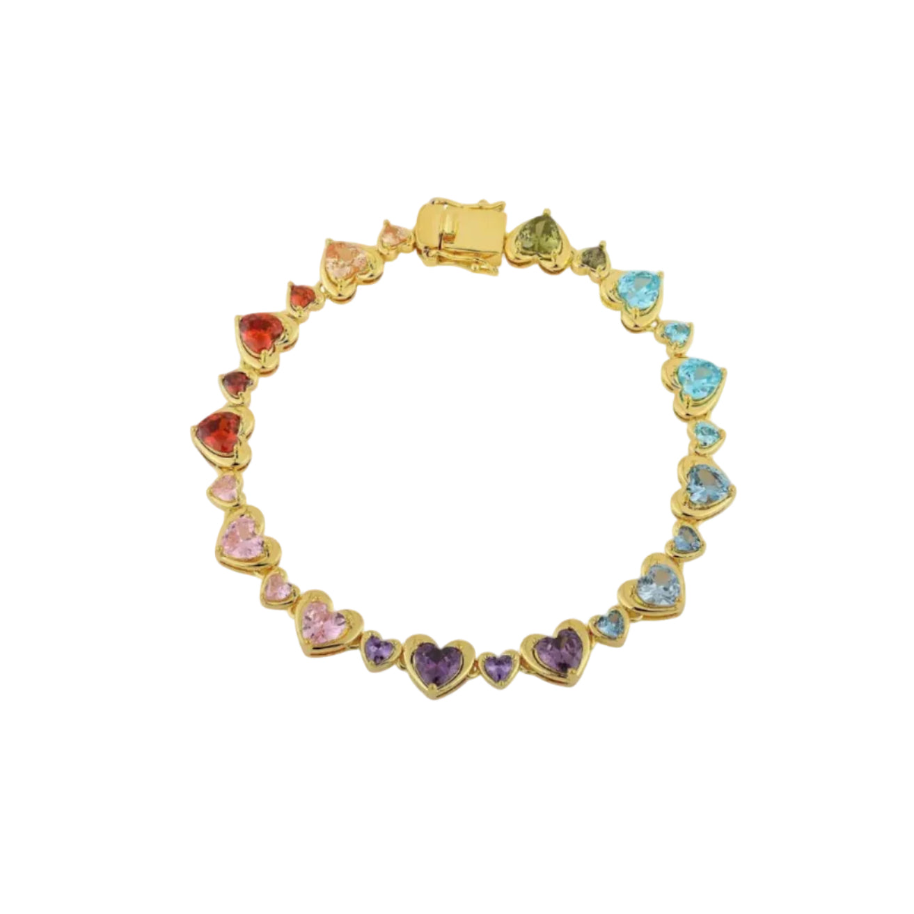COLOURFUL CROWN HEARTS TENNIS BRACELET