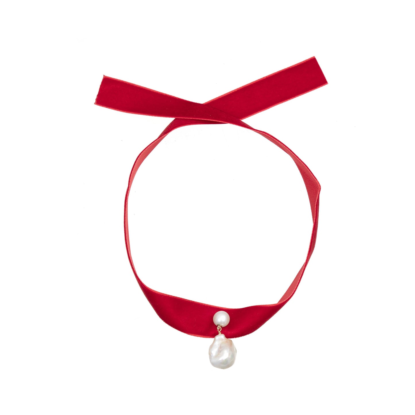 COLOURFUL VELVET AQUA PEARL NECKLACE