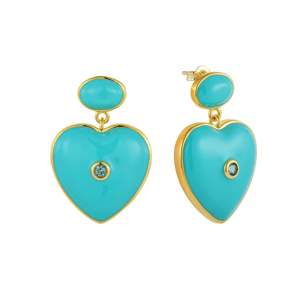 TOURQUISE BELLA HEART EARRINGS