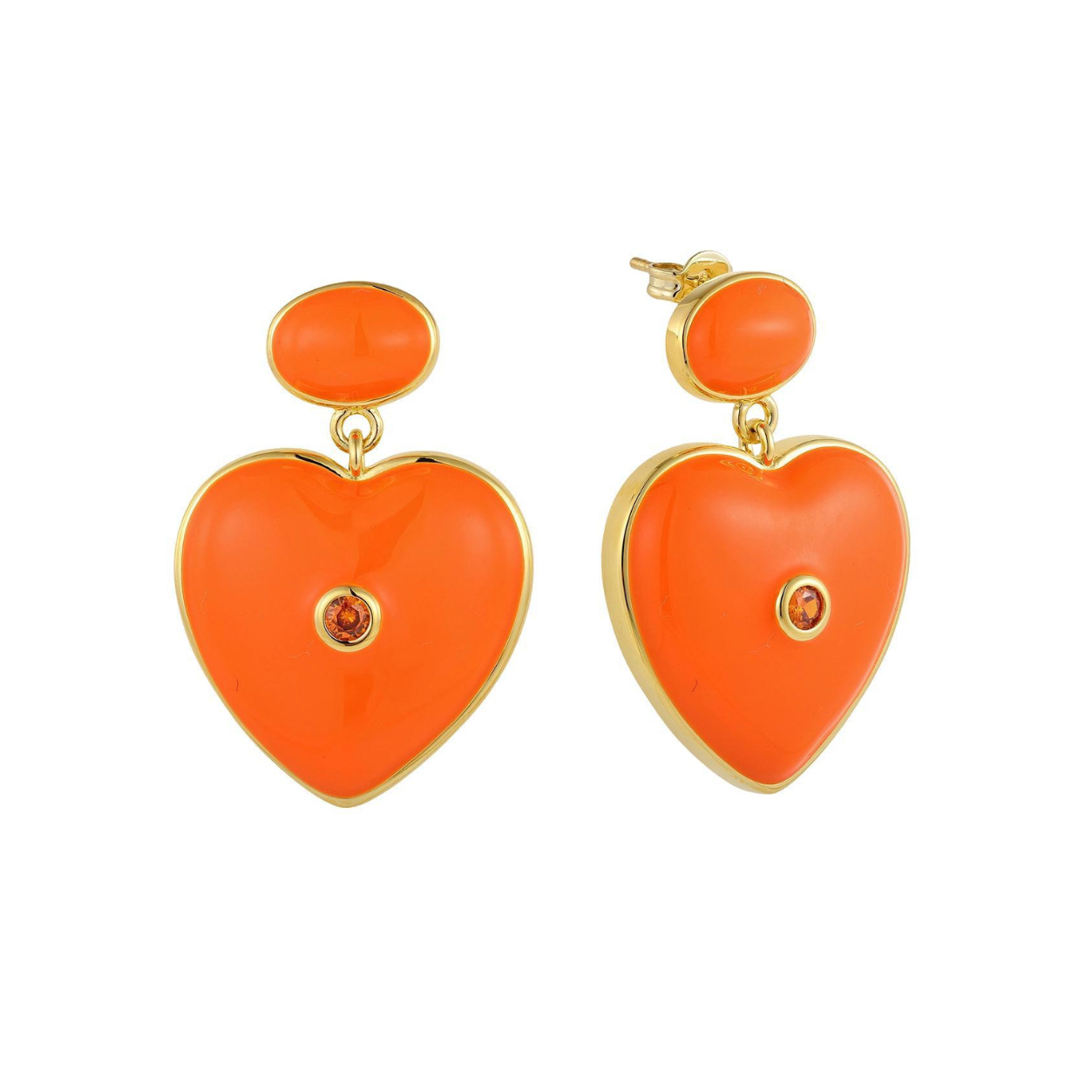 ORANGE BELLA HEART EARRINGS