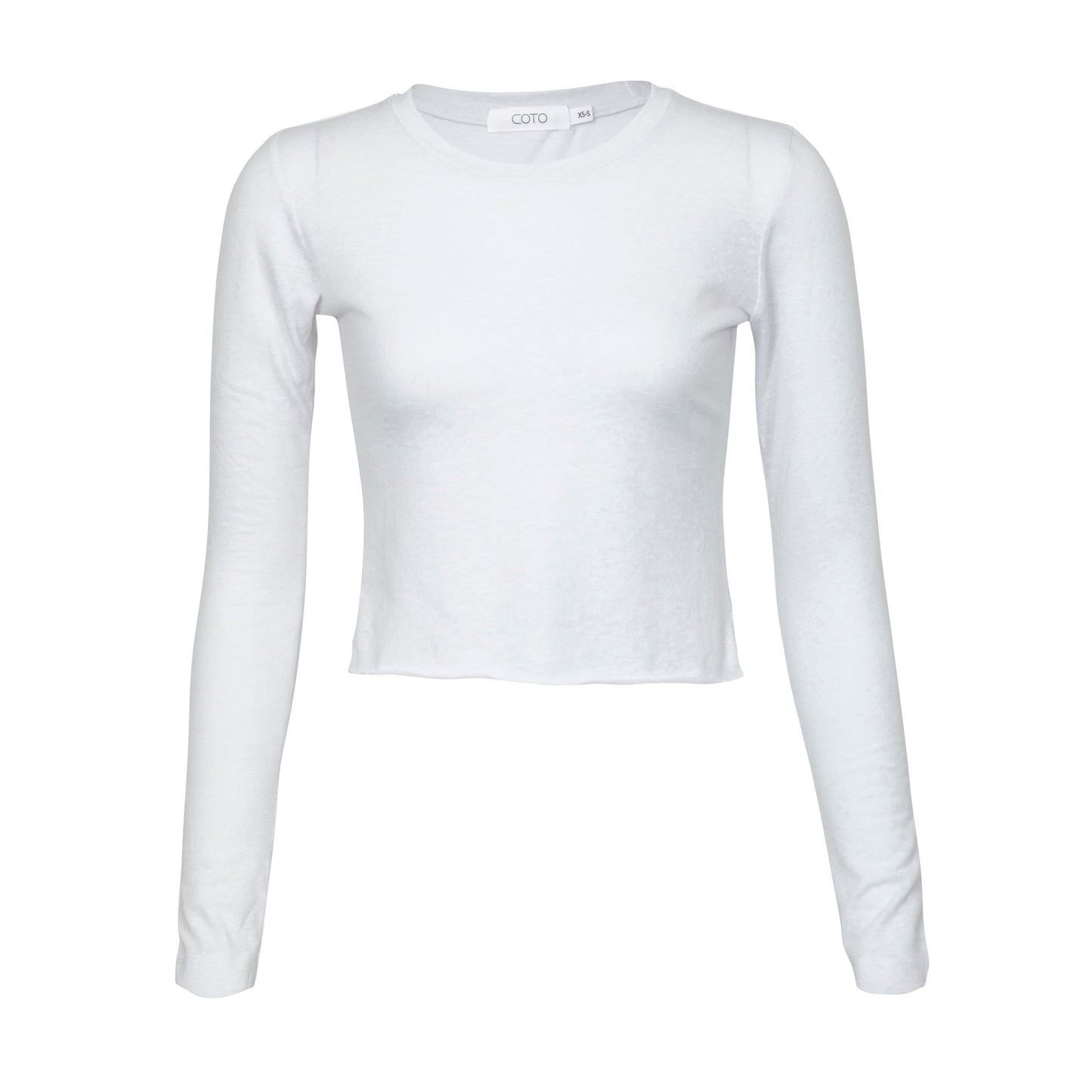 NUP CROP TOP LONG SLEEVE SUPER SLIM WHITE