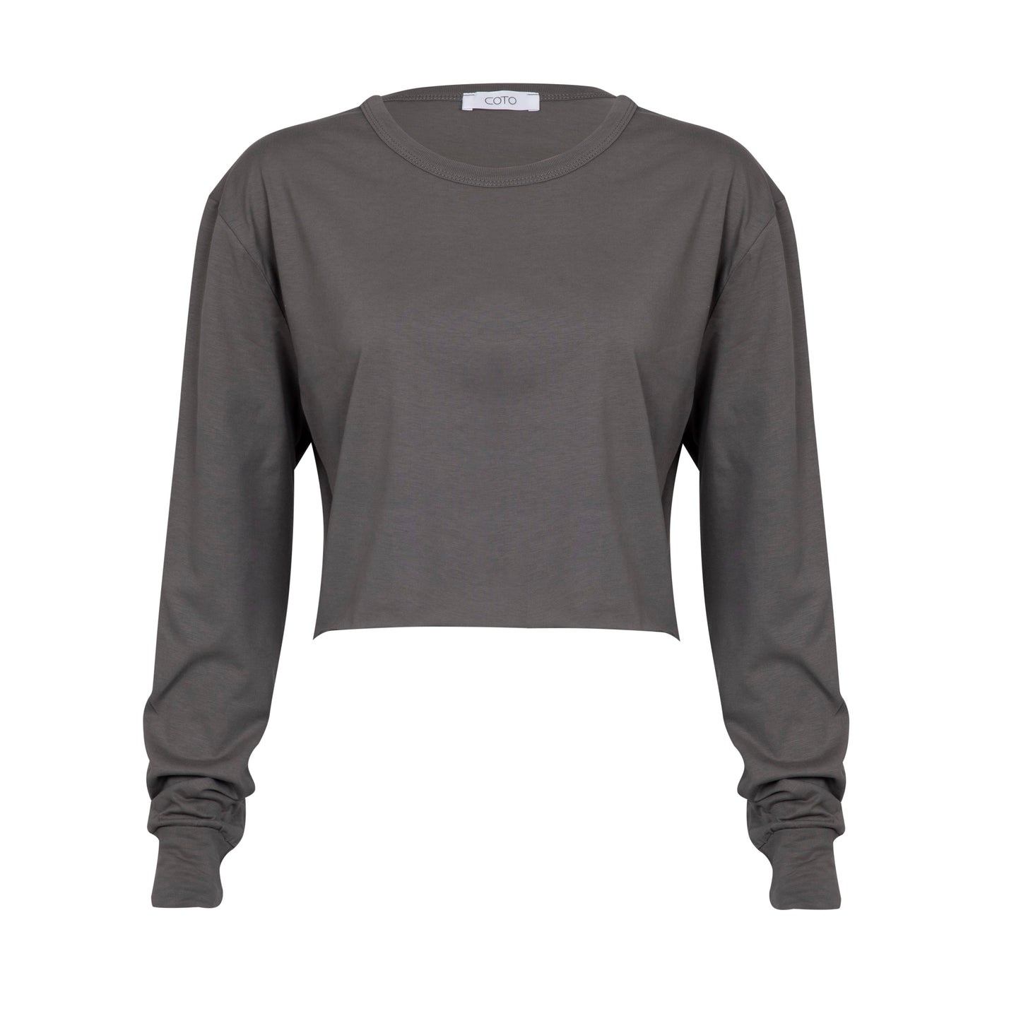 CROP TOP LONG SLEEVE 014 GREY