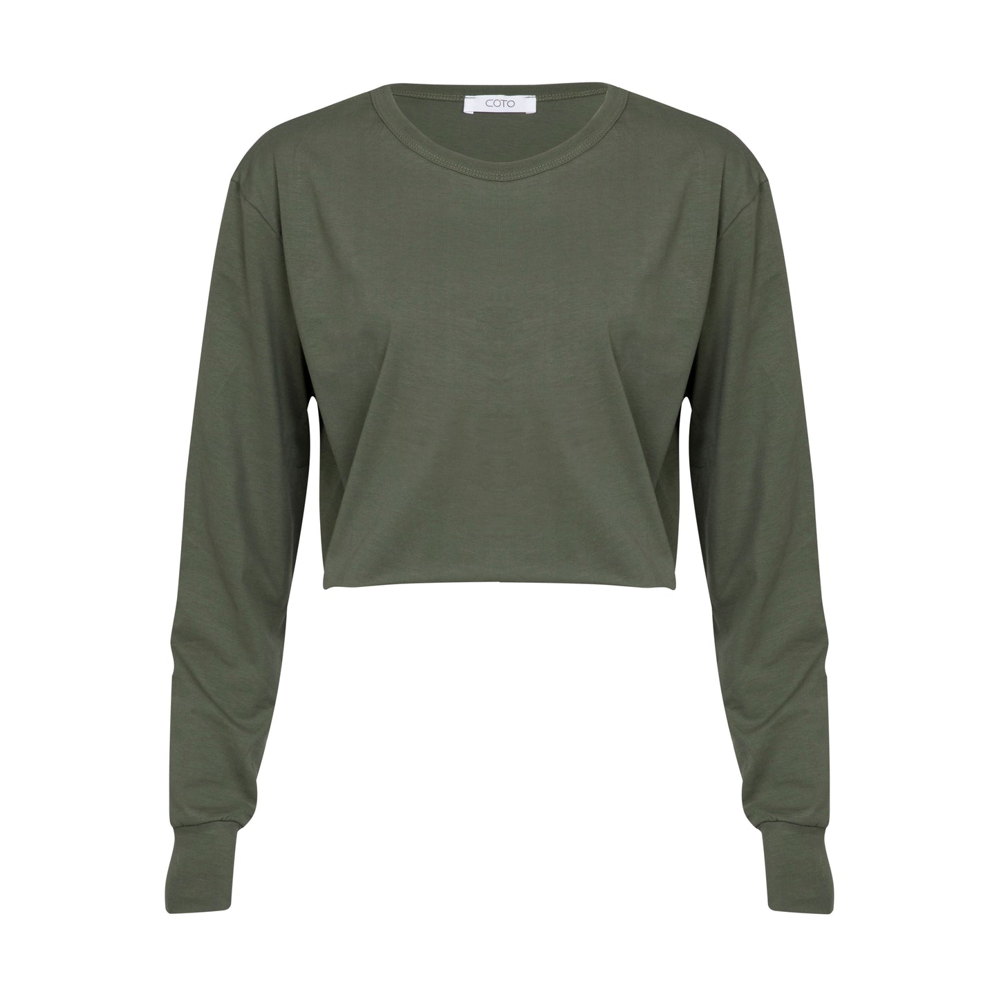 CROP TOP LONG SLEEVE 014 OLIVE