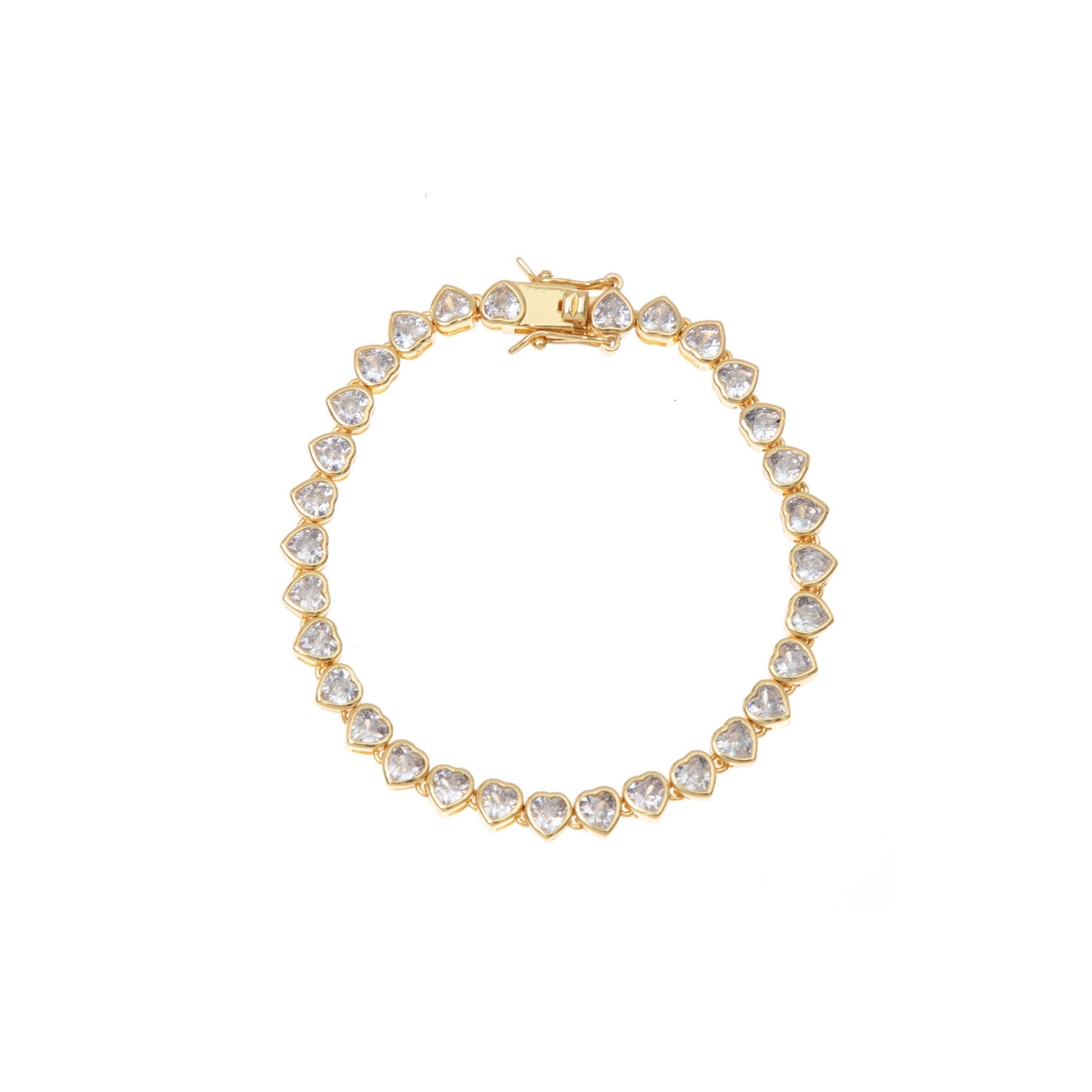 GOLD HEART TENNIS BRACELETS